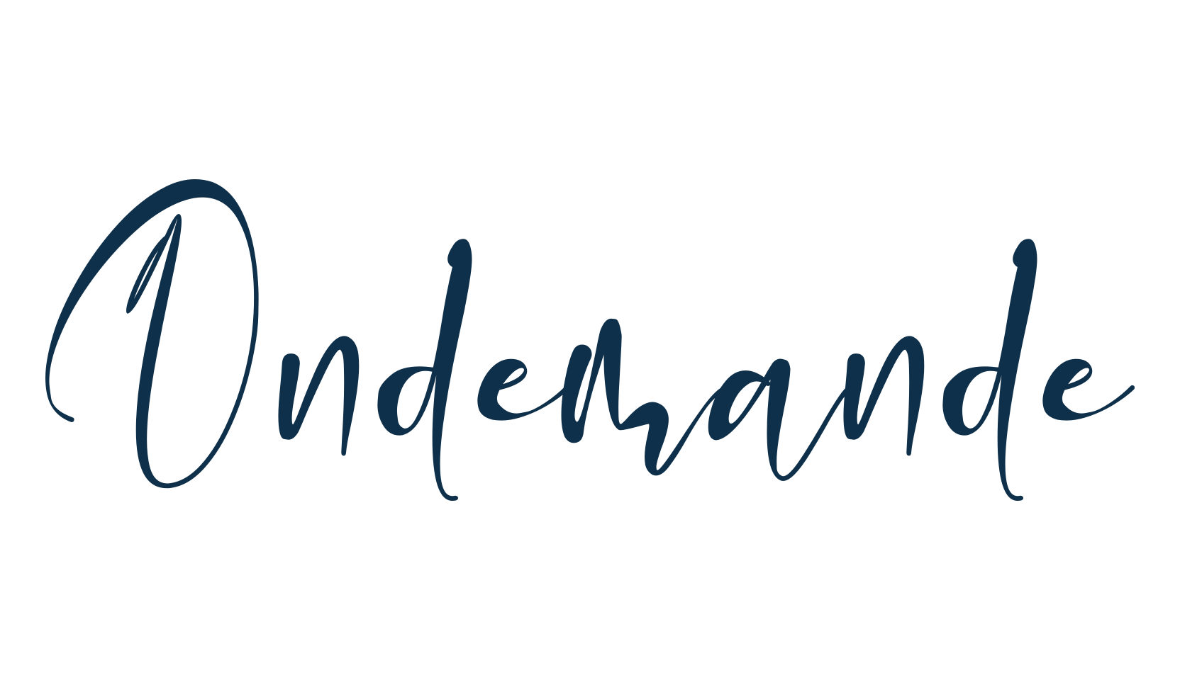 Ondemande, script handwritten fancy decorative calligraphy font preview