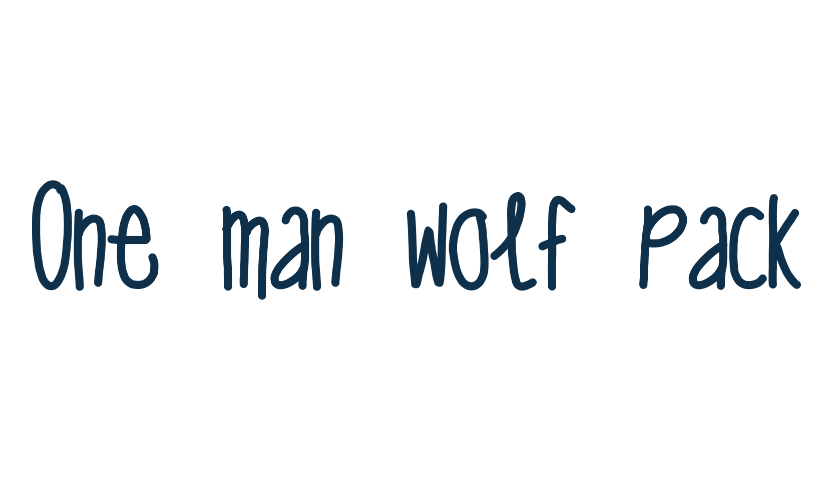 One man wolf pack, handwriting font preview