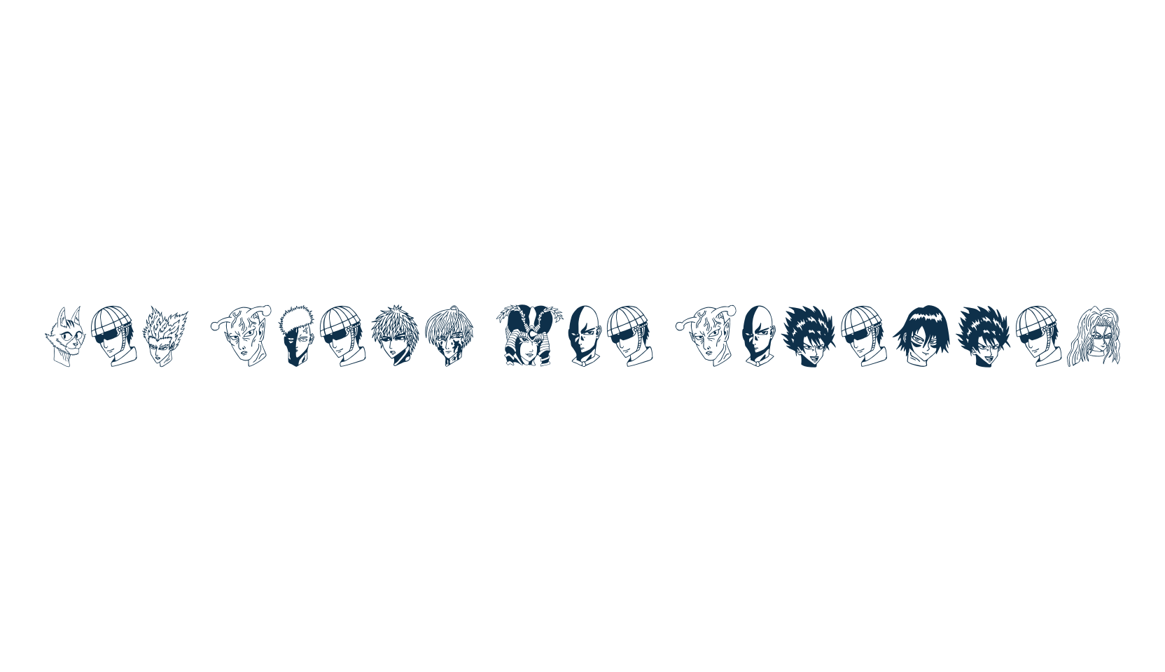 One Punch Man Painting, fancy decorative font preview