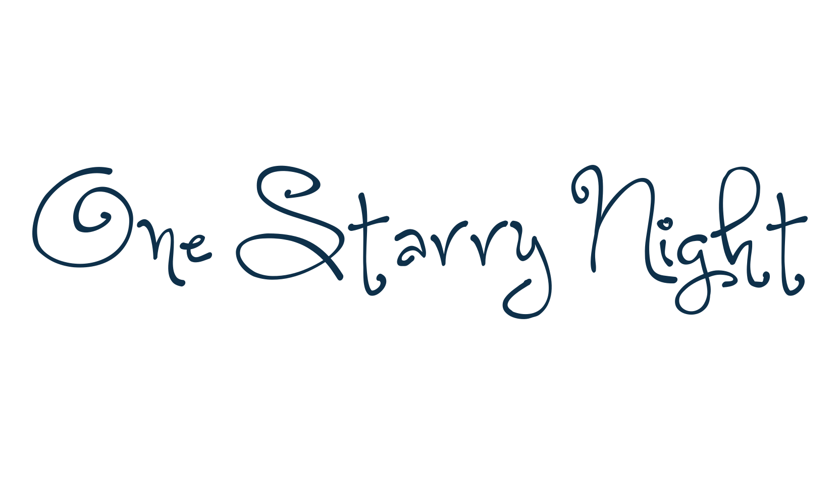 One Starry Night, curly font preview