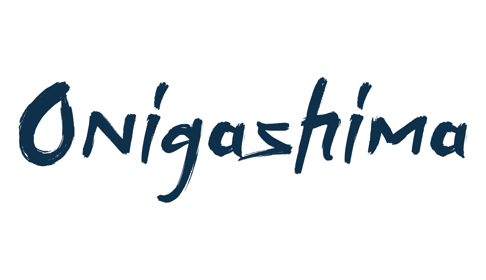 Onigashima, script brush fancy decorative calligraphy font preview