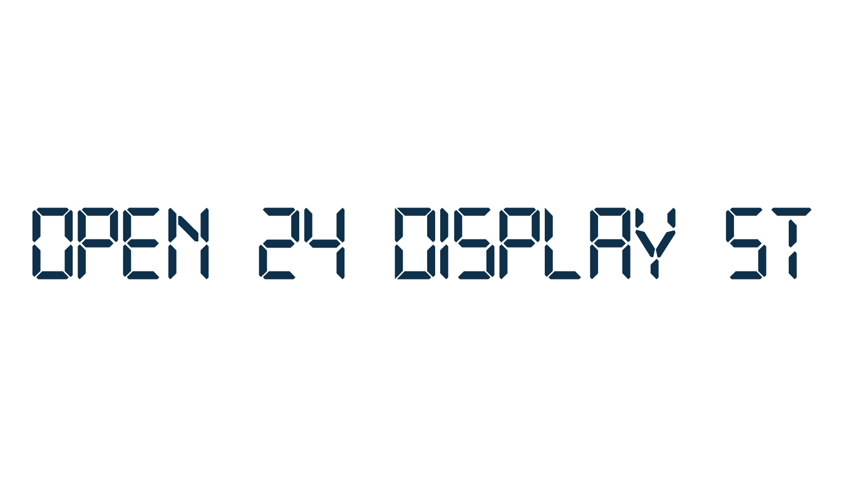 Open 24 Display ST, techno lcd sci-fi font preview