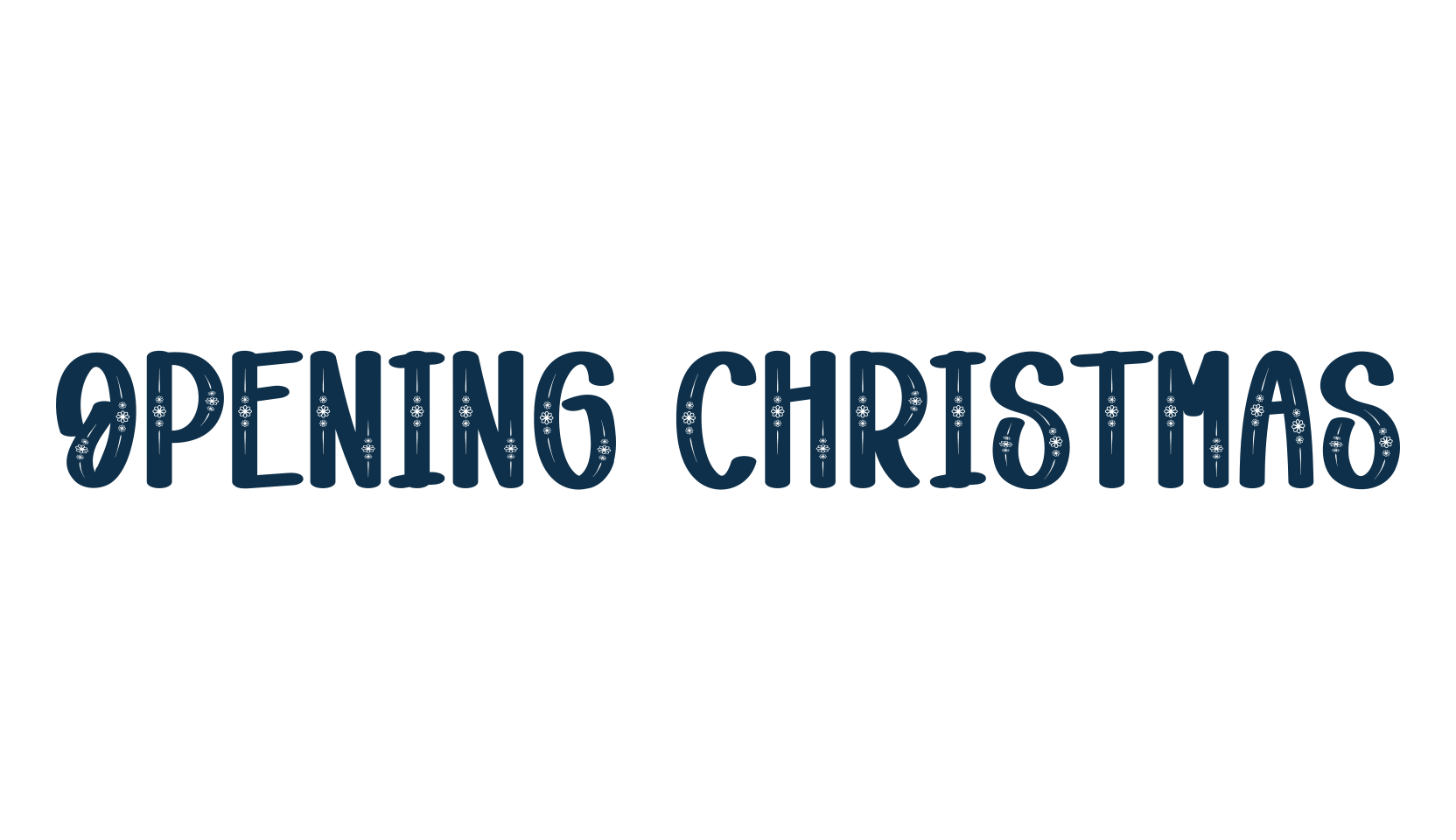 Opening Christmas, fancy decorative font preview