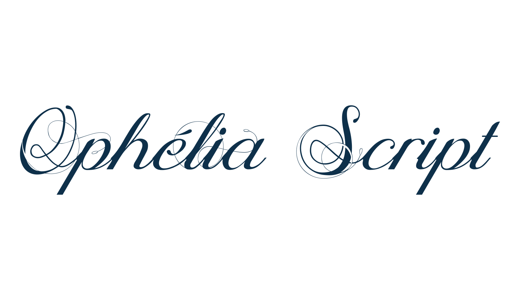Ophélia Script, calligraphy font preview