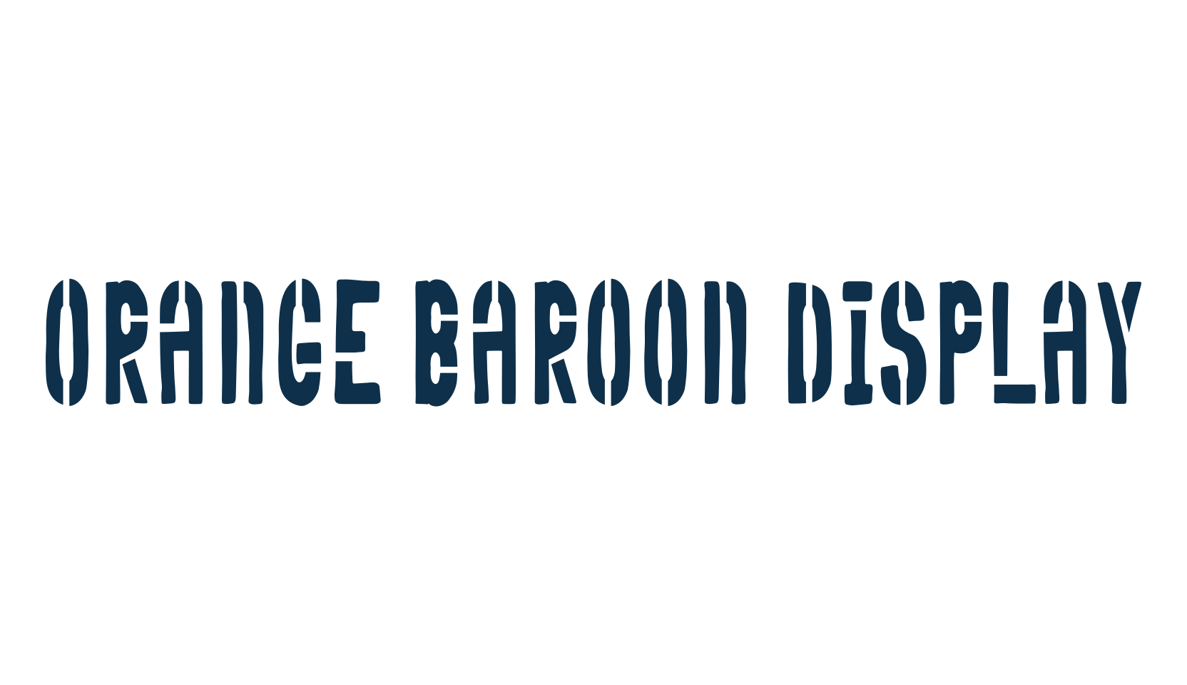 Orange Baroon Display, fancy stencil, army decorative font preview