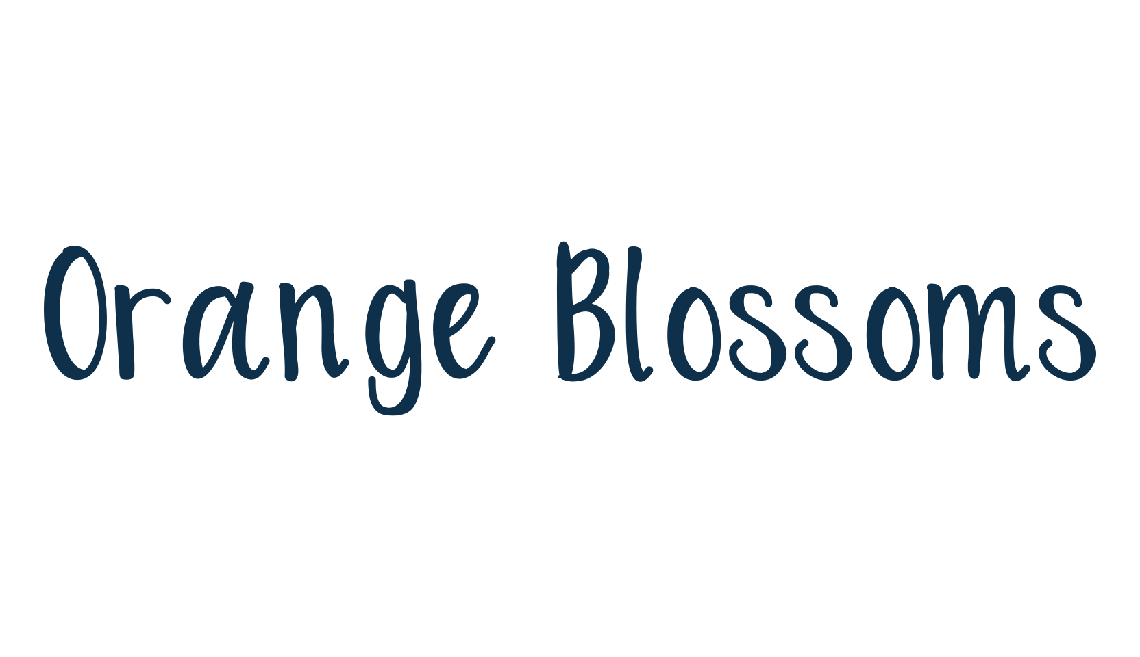 Orange Blossoms, script handwritten fancy decorative calligraphy font preview