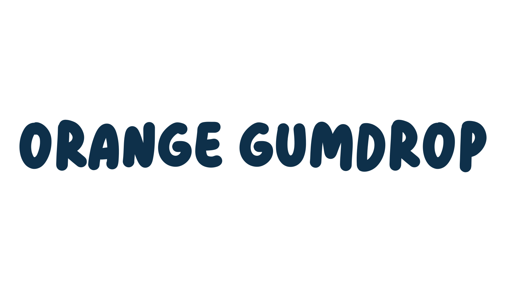 Orange Gumdrop, cartoon font preview