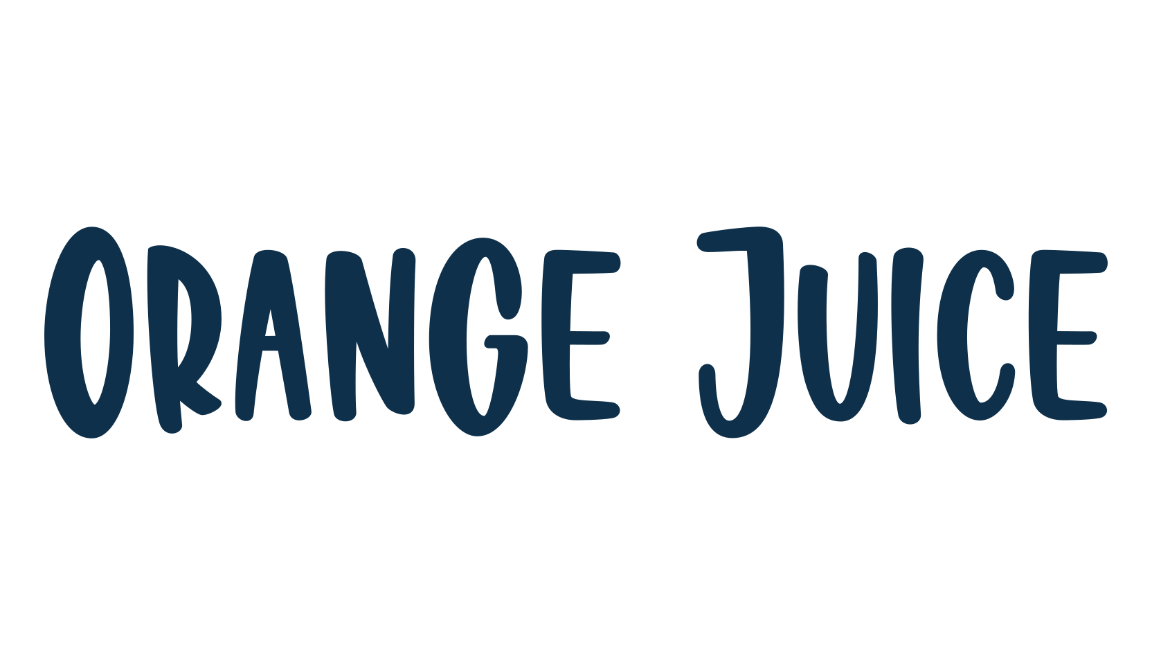 Orange Juice (orange-juice-2), cartoon font preview