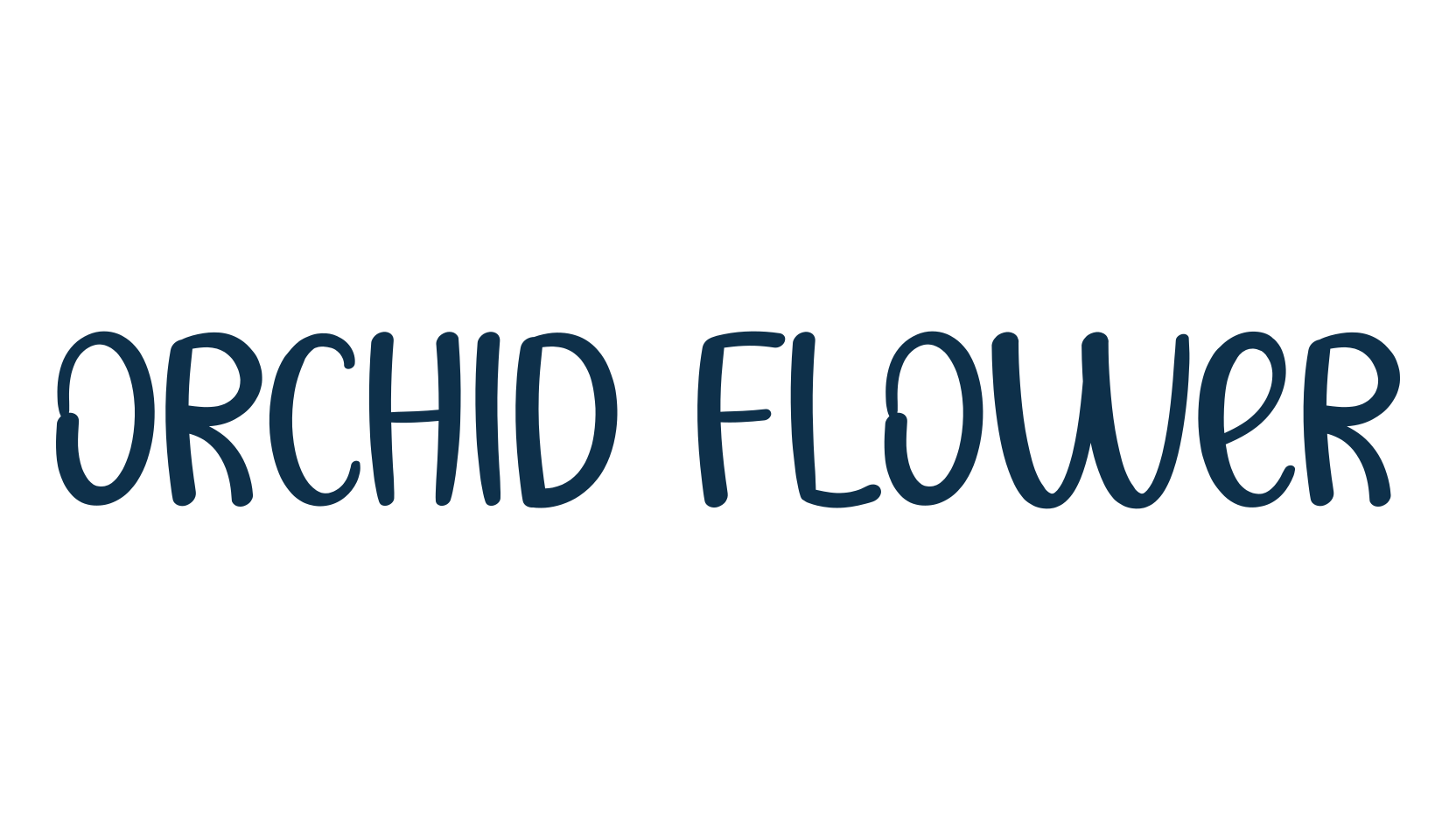 Orchid Flower, handwriting font preview