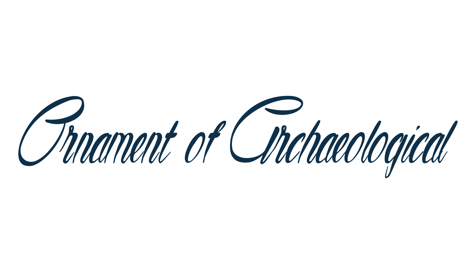 Ornament of Archaeological, calligraphy font preview