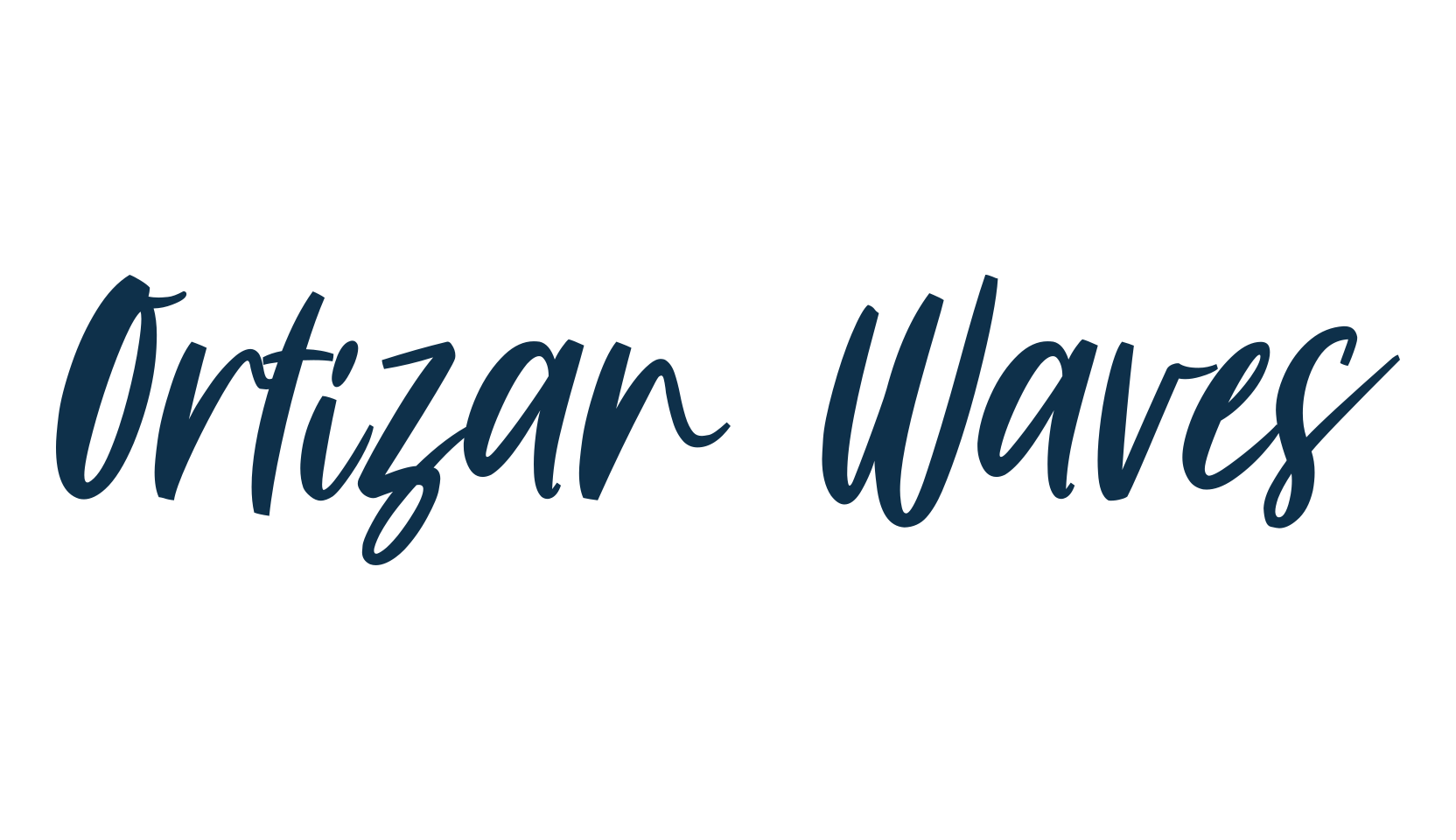 Ortizan Waves, handwriting font preview