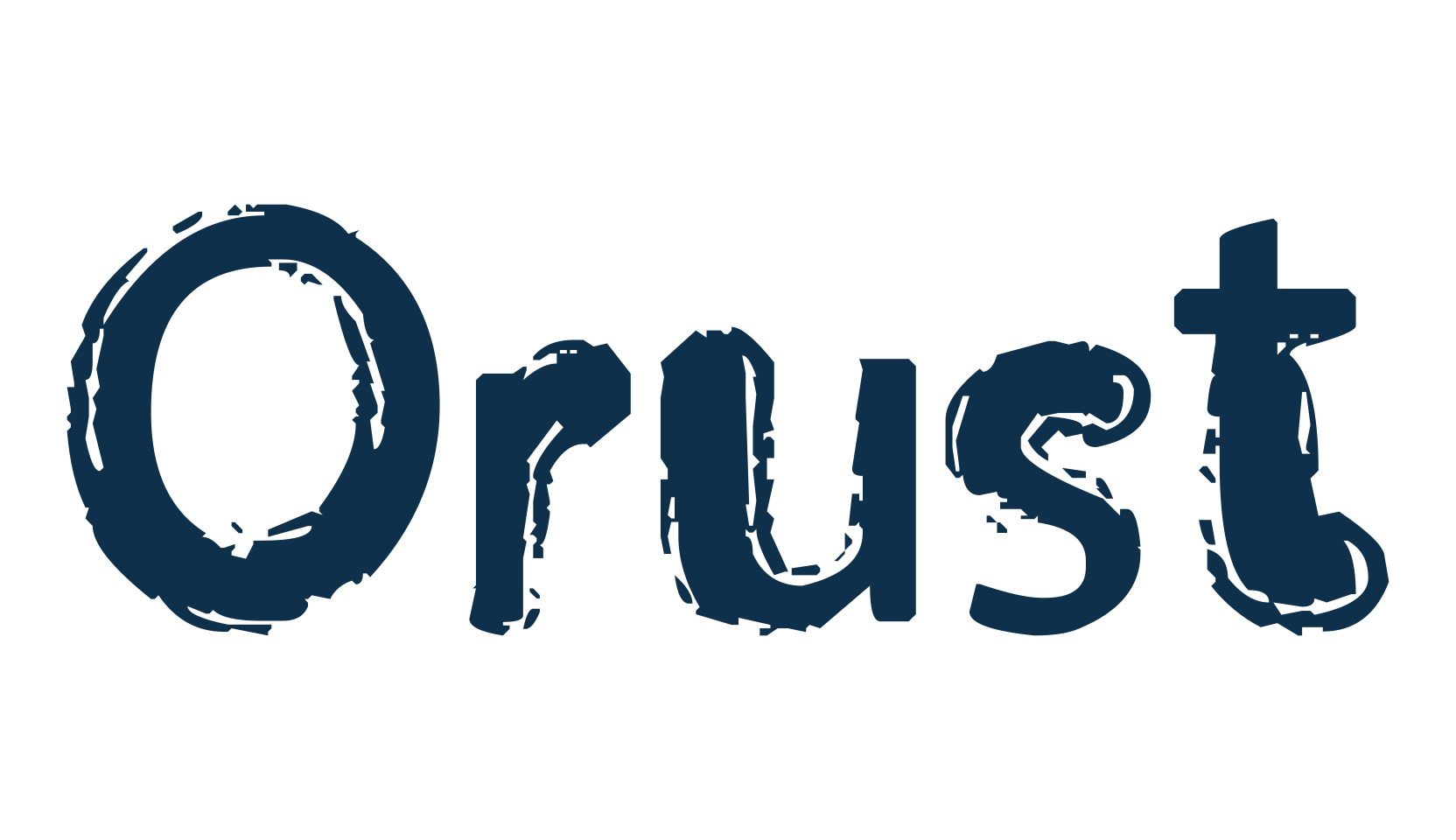 Orust, fancy eroded decorative font preview