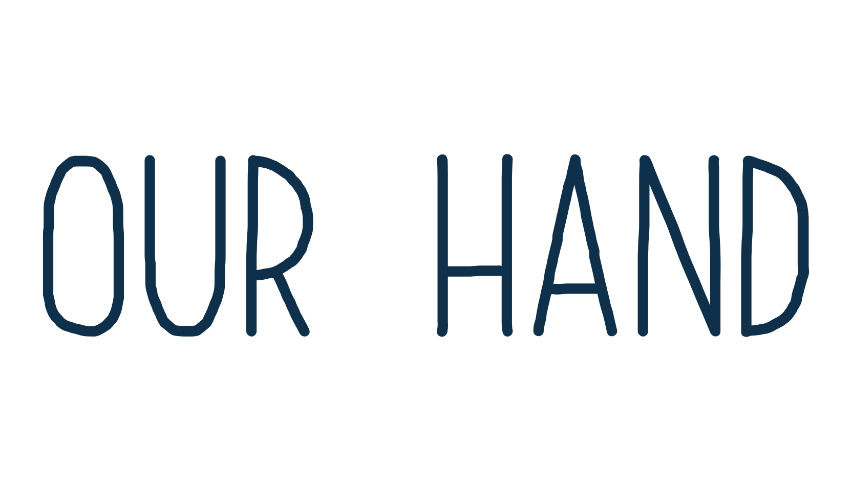 Our Hand, cartoon font preview