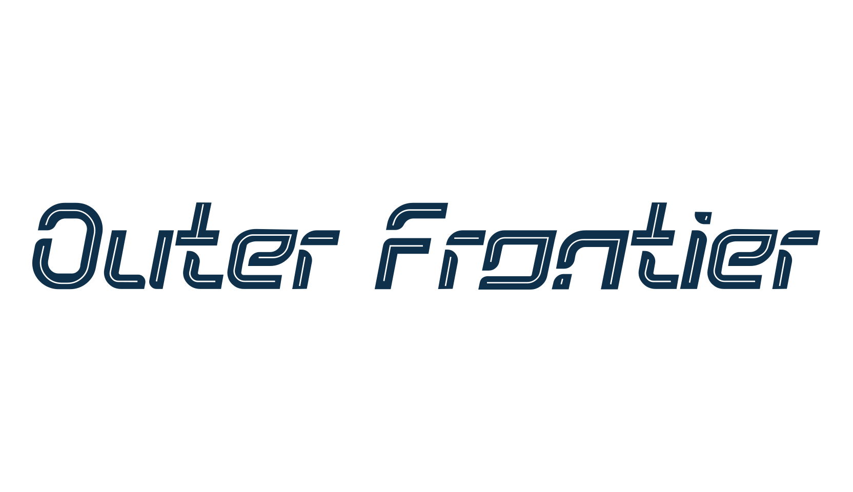 Outer Frontier, techno sci-fi font preview
