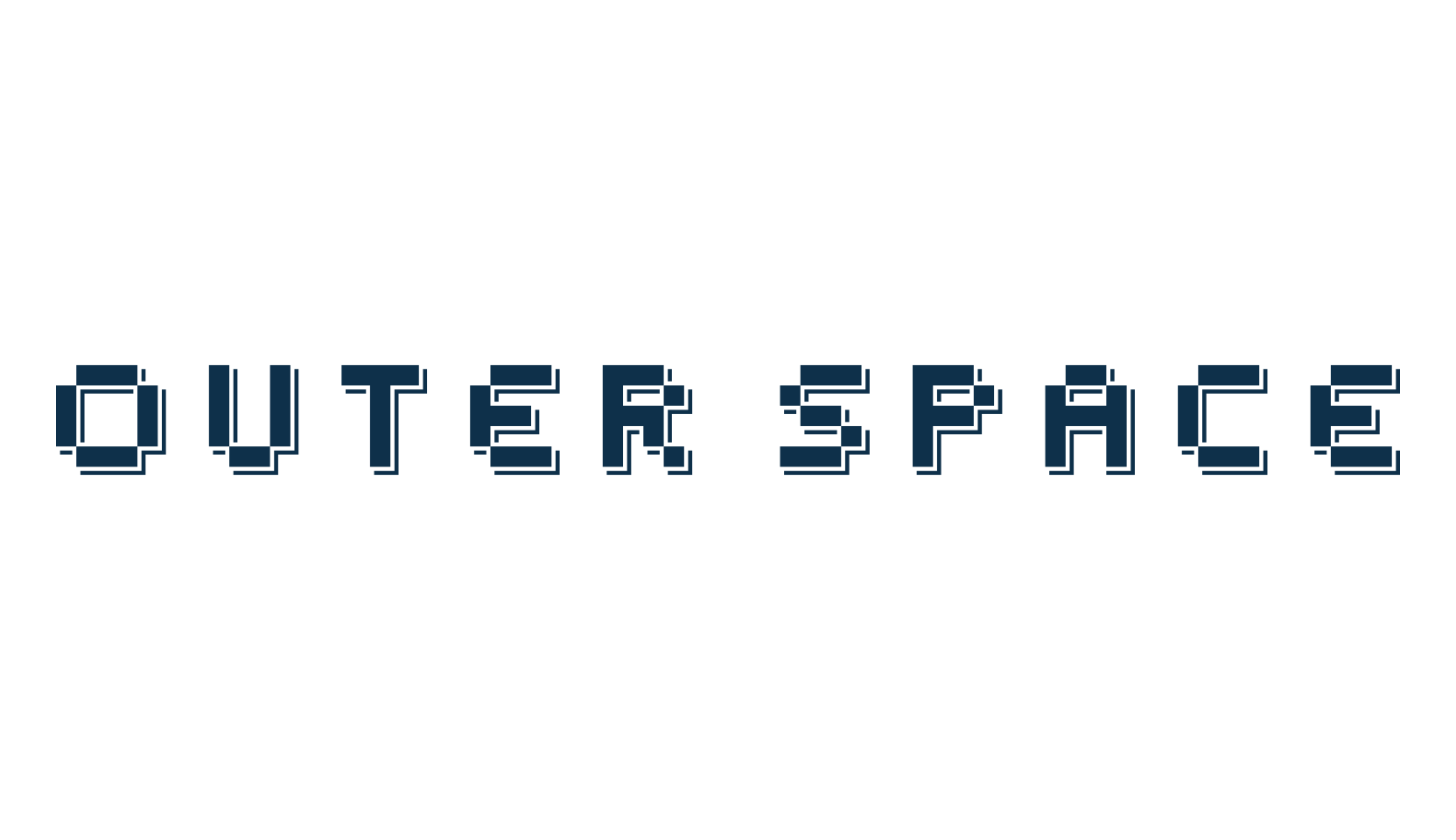 Outer Space, techno square sci-fi font preview