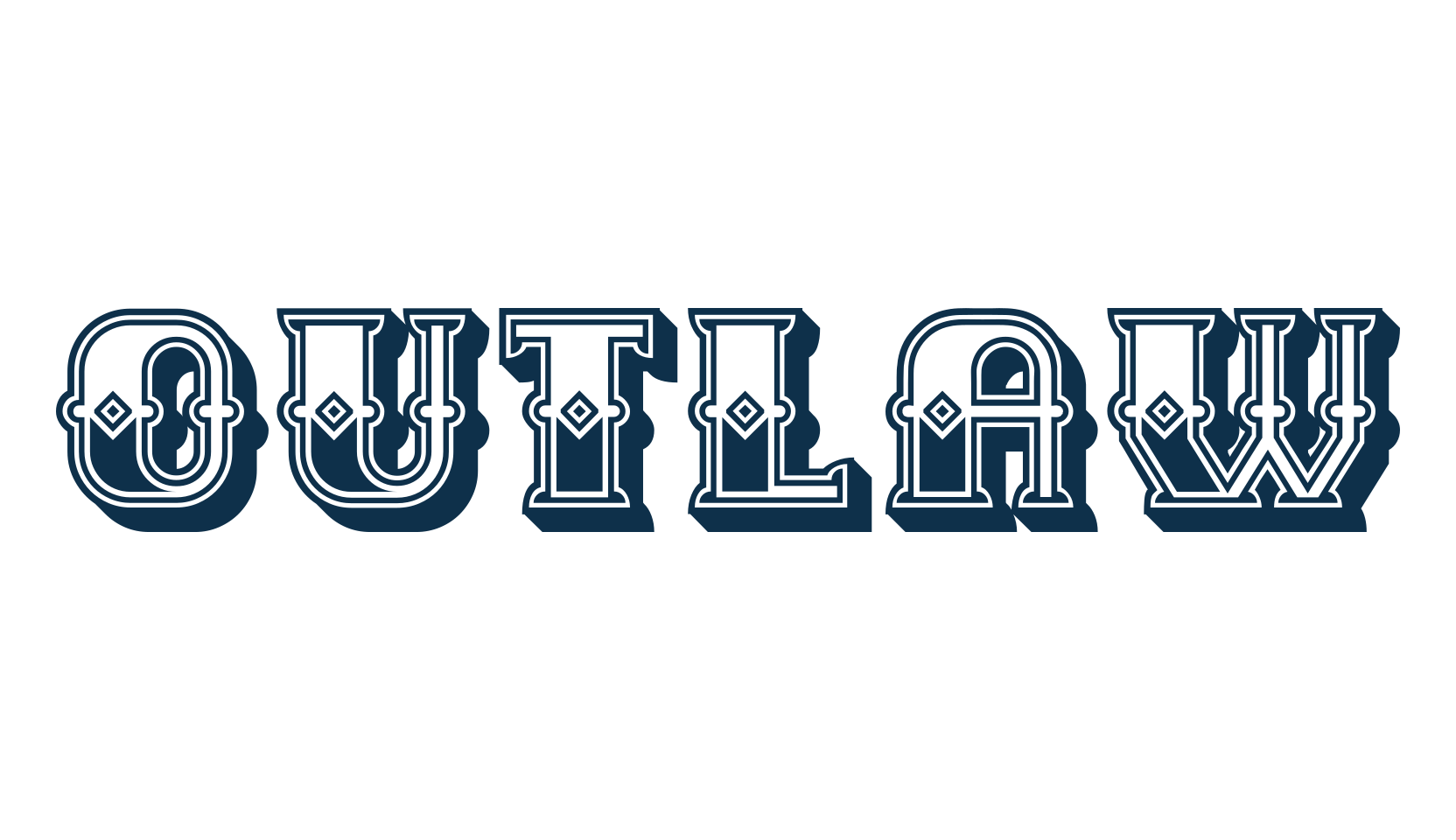 Outlaw, fancy retro decorative font preview