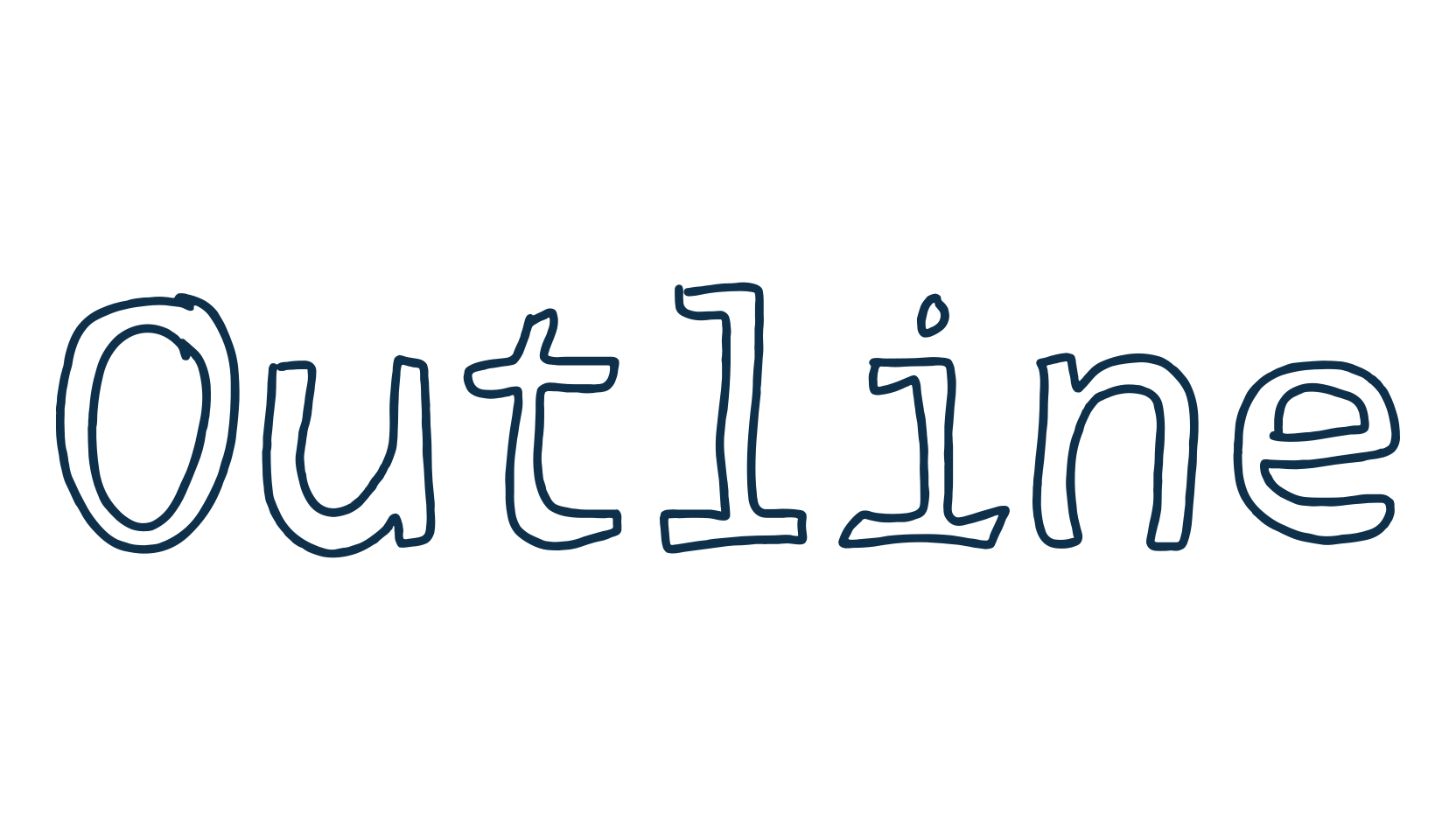 Outline, various font preview