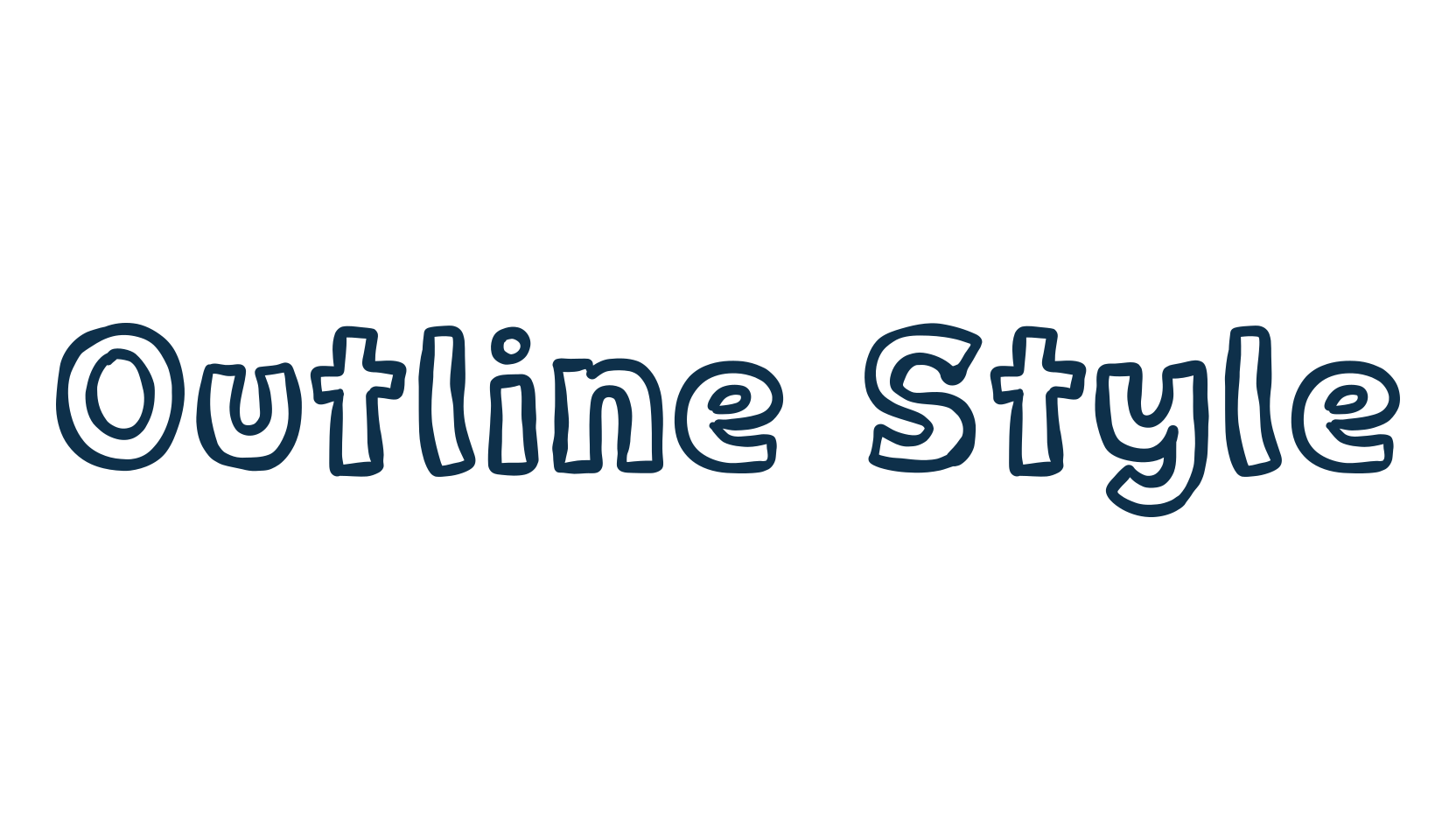 Outline Style, fancy cartoon decorative font preview