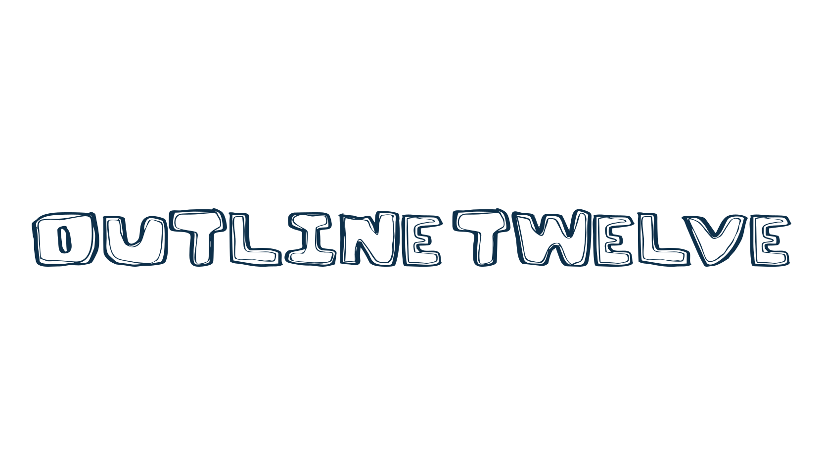 Outline Twelve, fancy cartoon decorative font preview