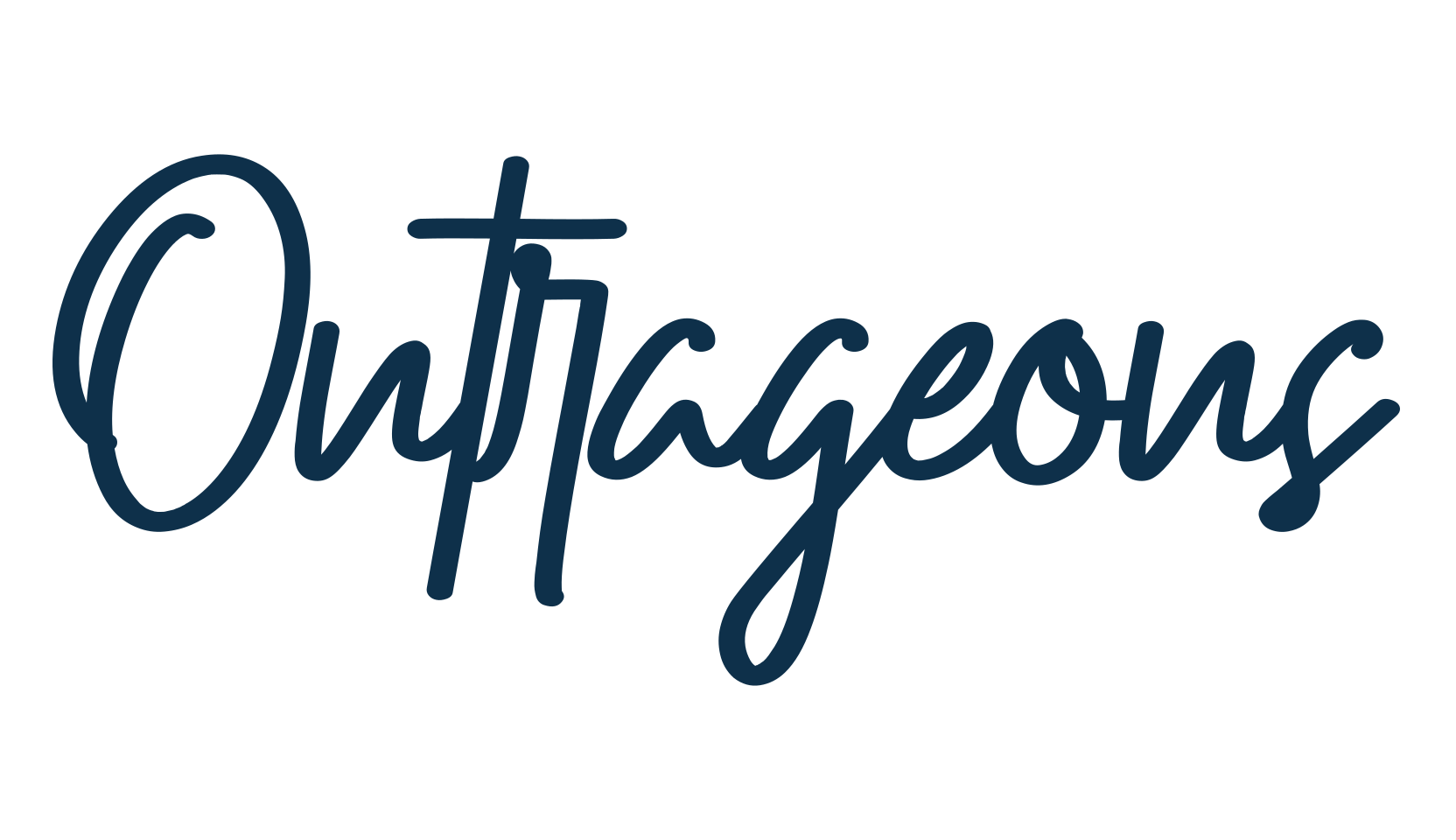 Outrageous, calligraphy font preview