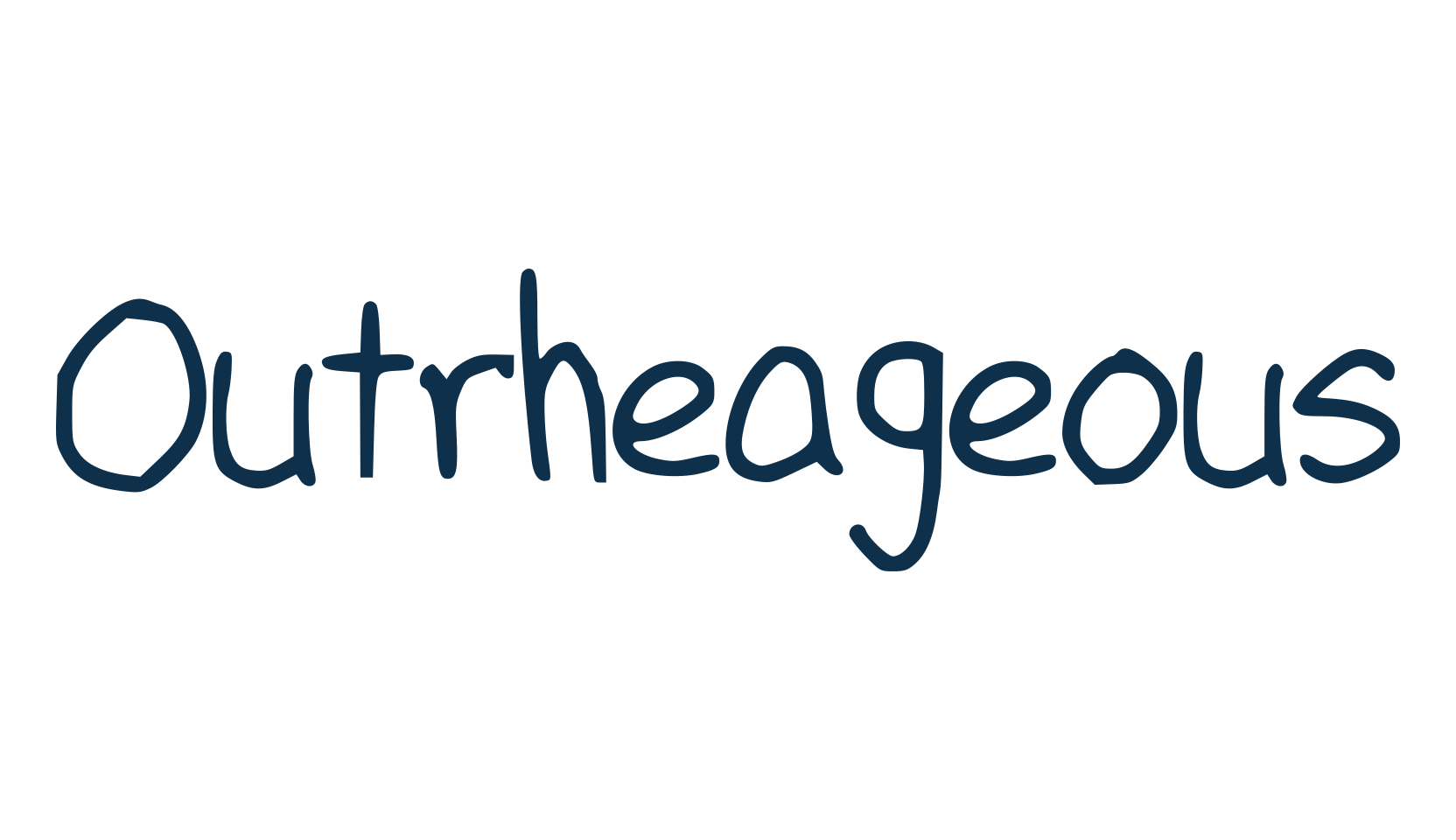 Outrheageous, script handwritten fancy decorative calligraphy font preview