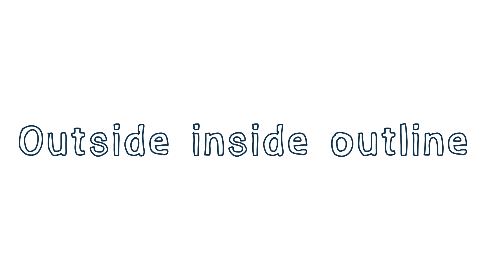 Outside inside outline, fancy cartoon decorative font preview
