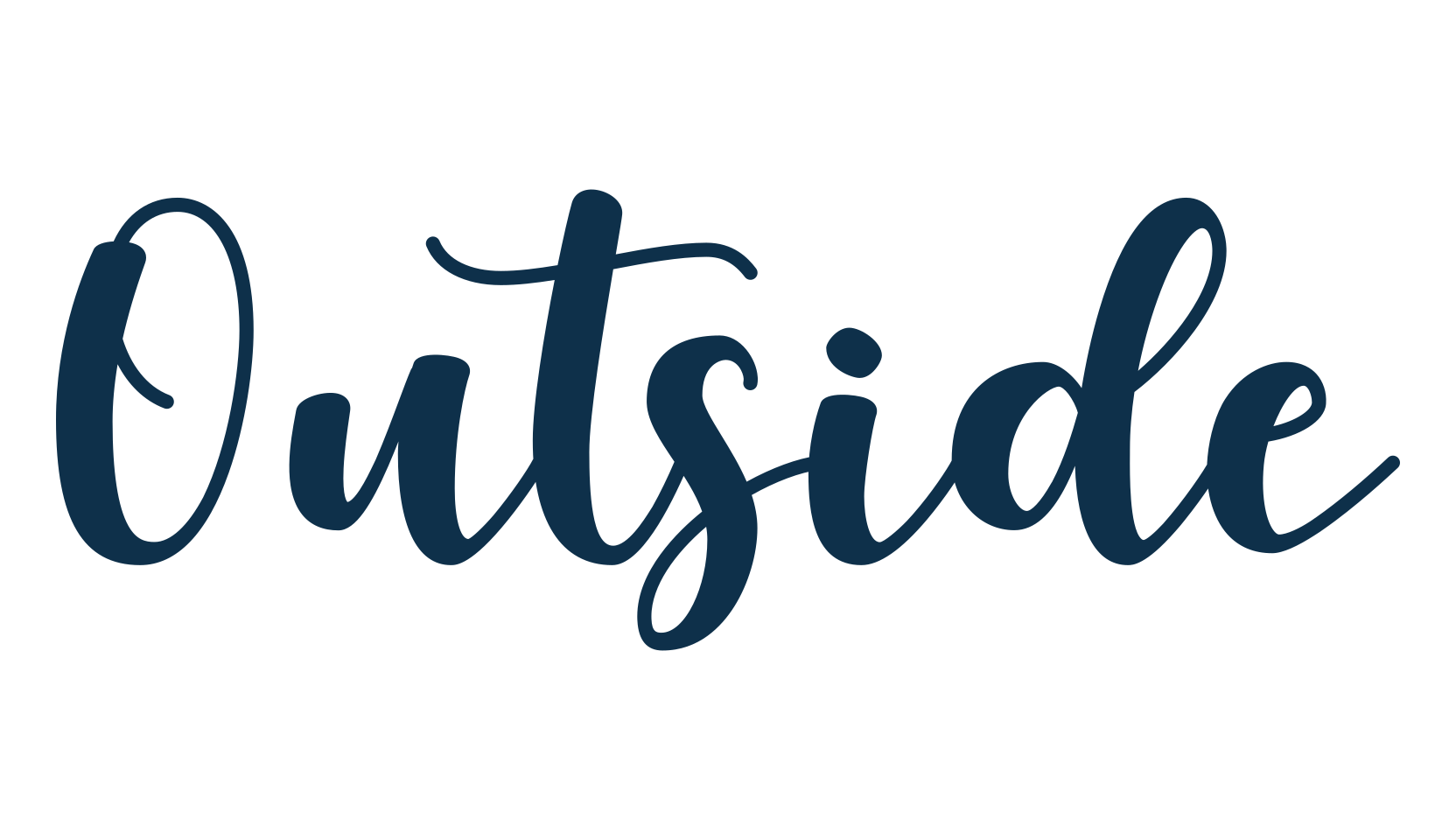 Outside, calligraphy font preview