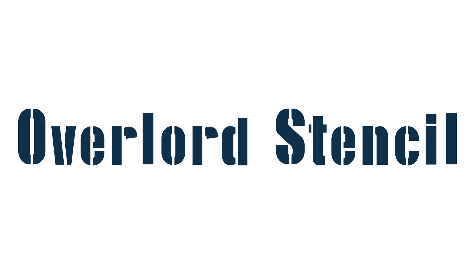 Overlord Stencil, stencil, army font preview
