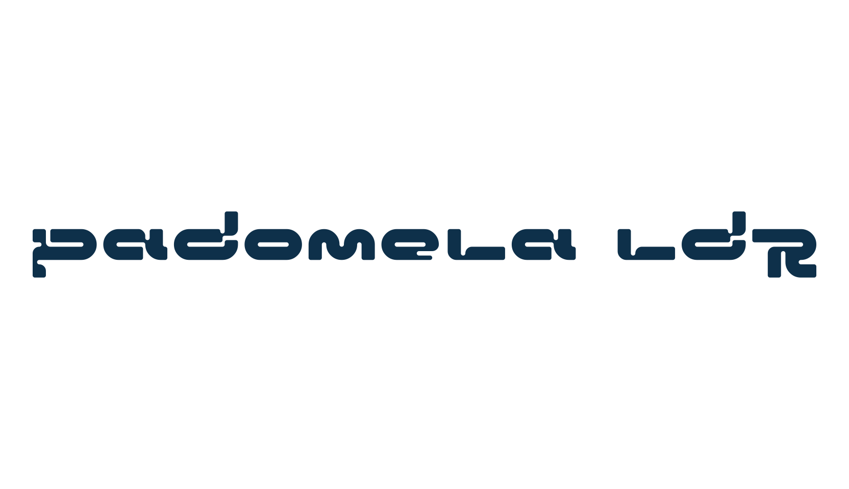 Padomela LDR, techno sci-fi font preview
