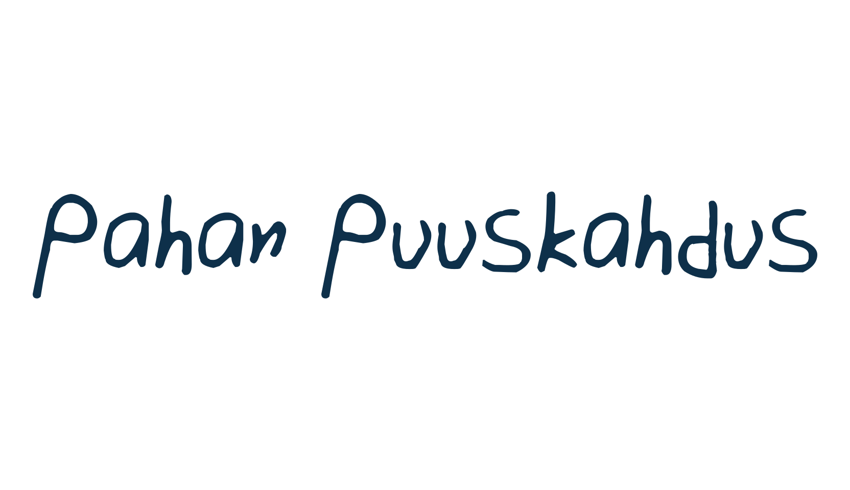 Pahan Puuskahdus, handwriting font preview
