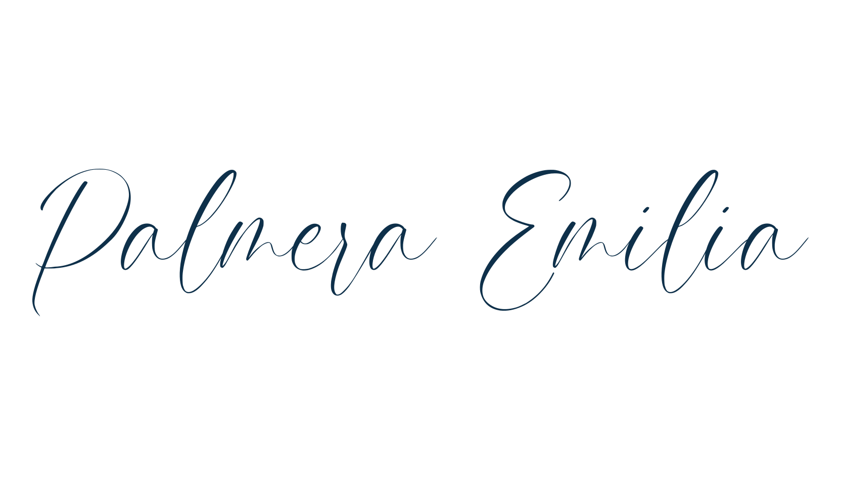 Palmera Emilia, script handwritten fancy decorative calligraphy font preview