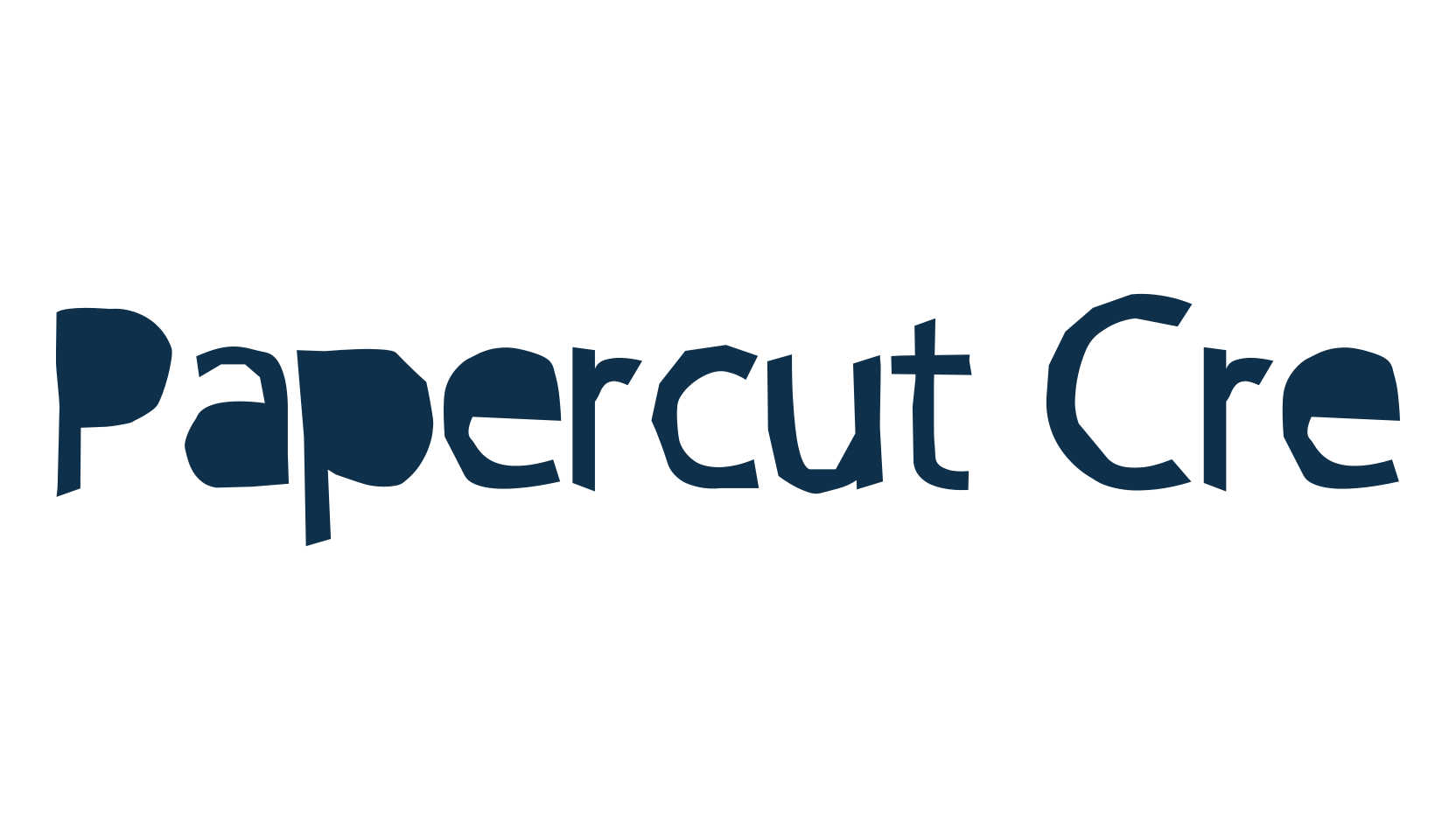 Papercut Cre, fancy various decorative font preview