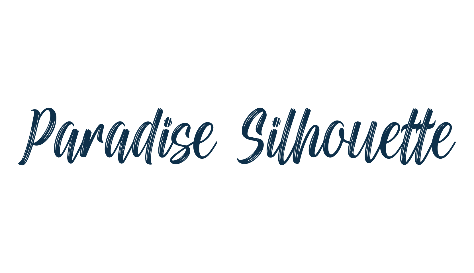 Paradise Silhouette, brush font preview