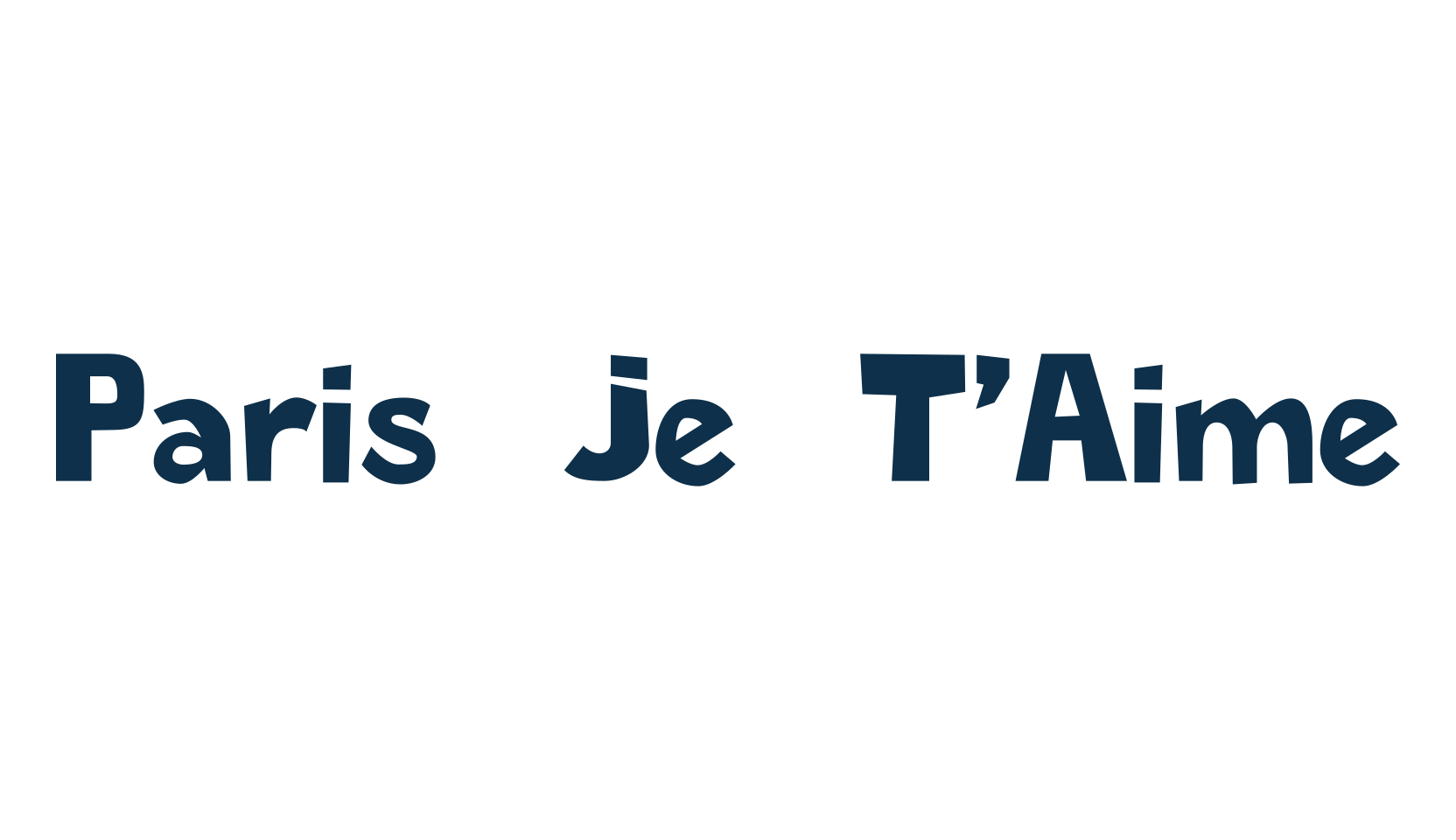 Paris Je T'Aime, fancy cartoon decorative font preview