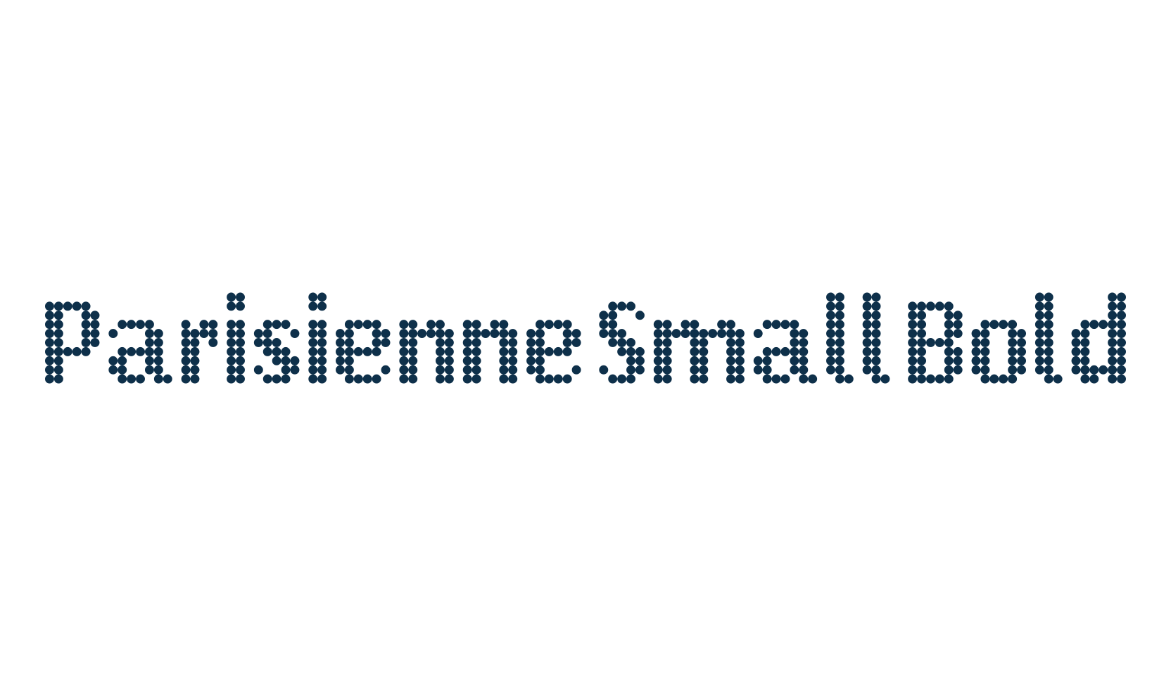 Parisienne Small Bold, techno lcd sci-fi font preview