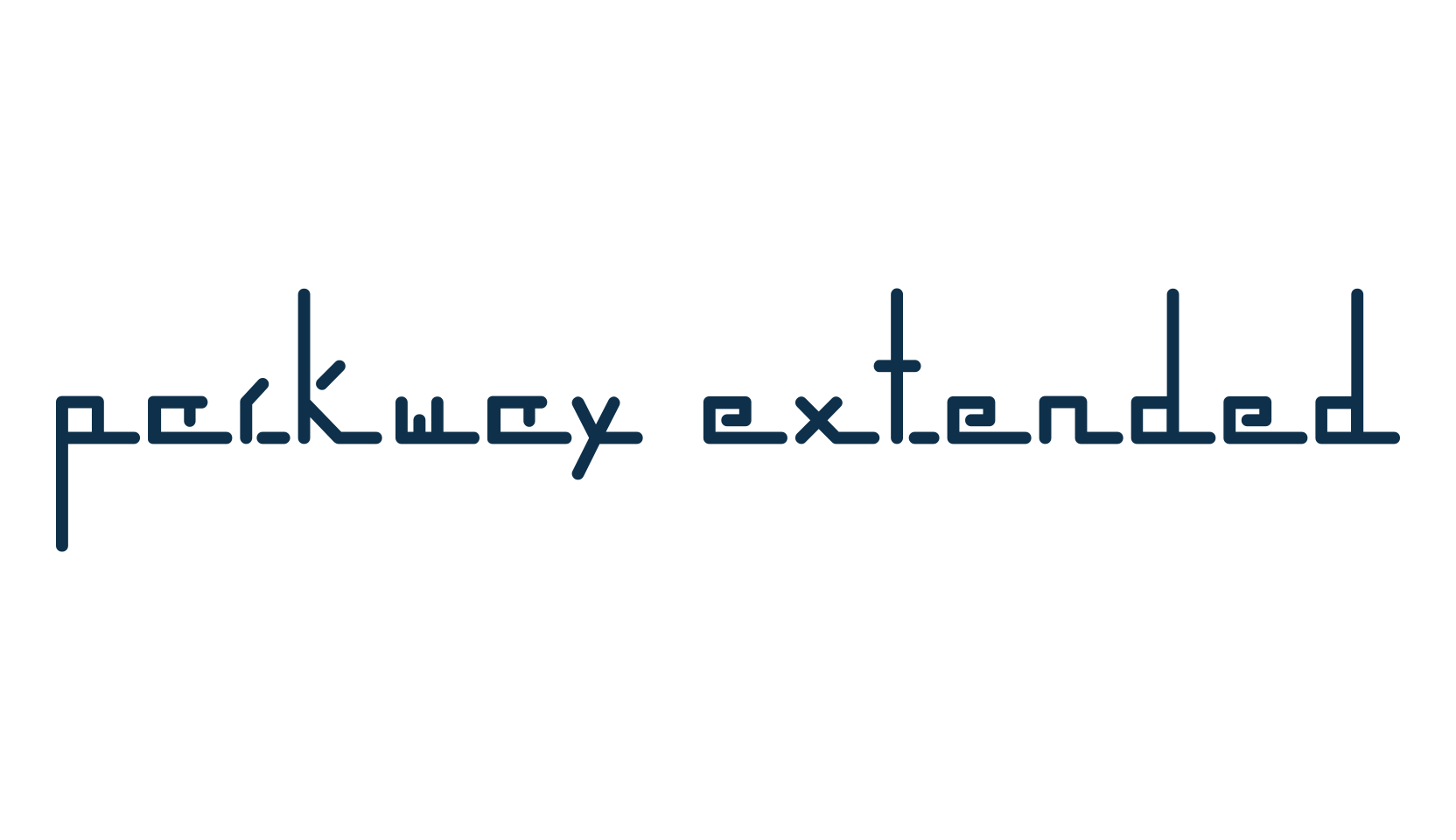Parkway Extended, fancy various techno sci-fi font preview