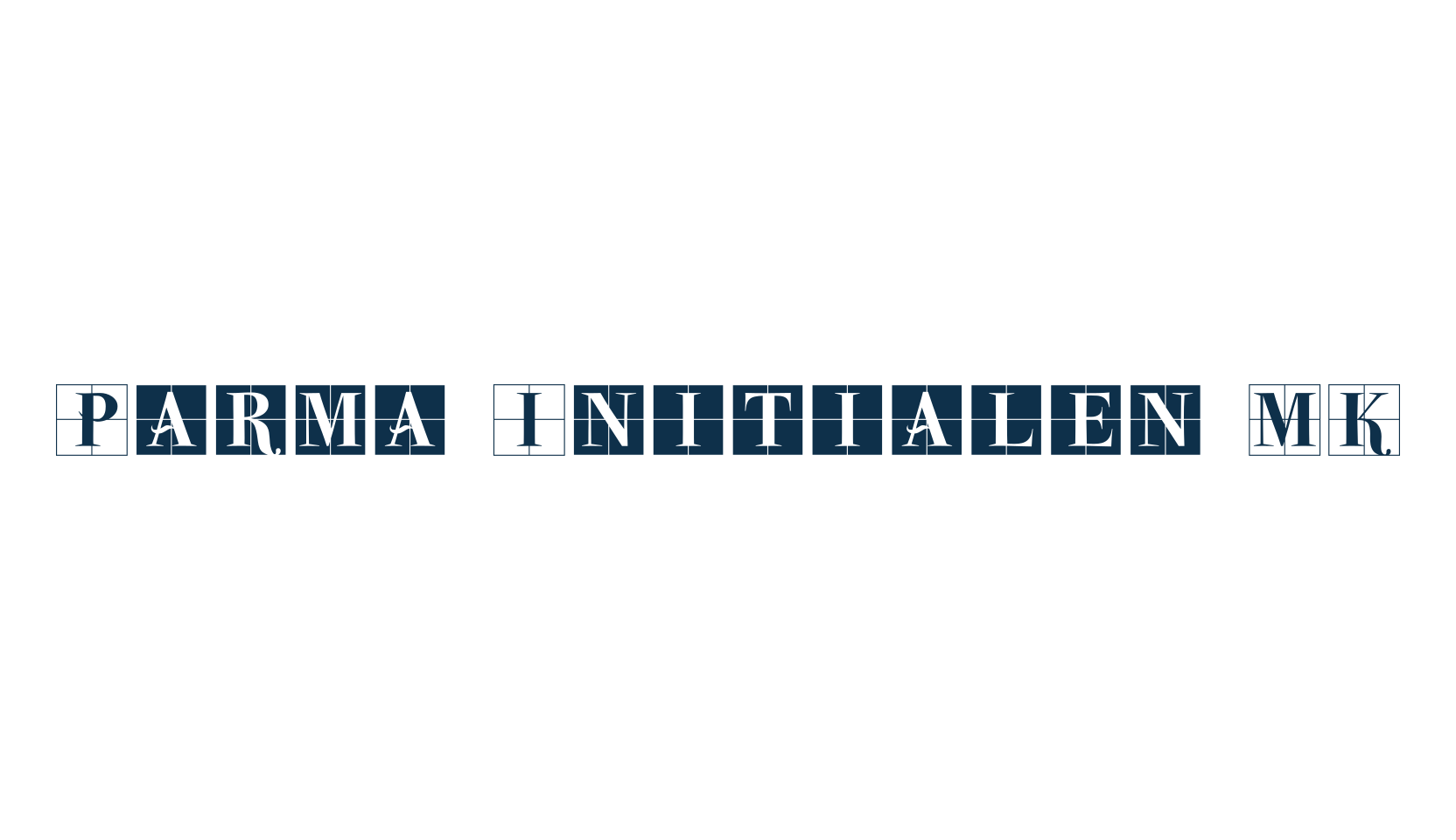 Parma Initialen MK, grid font preview