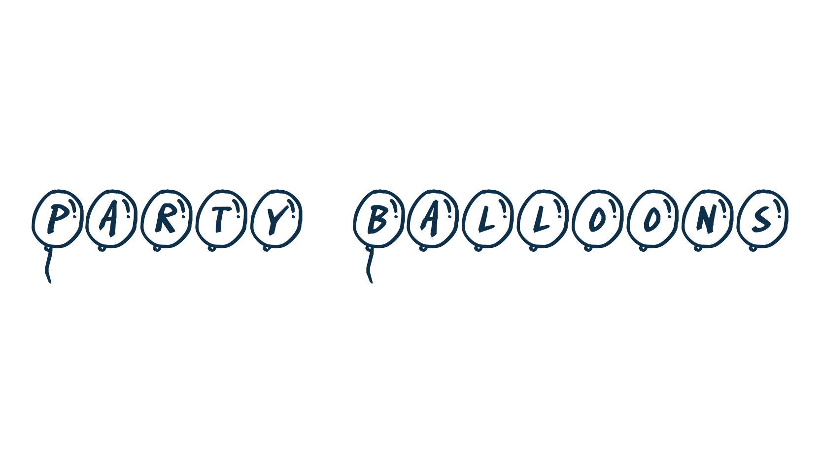 Party Balloons, display market font preview