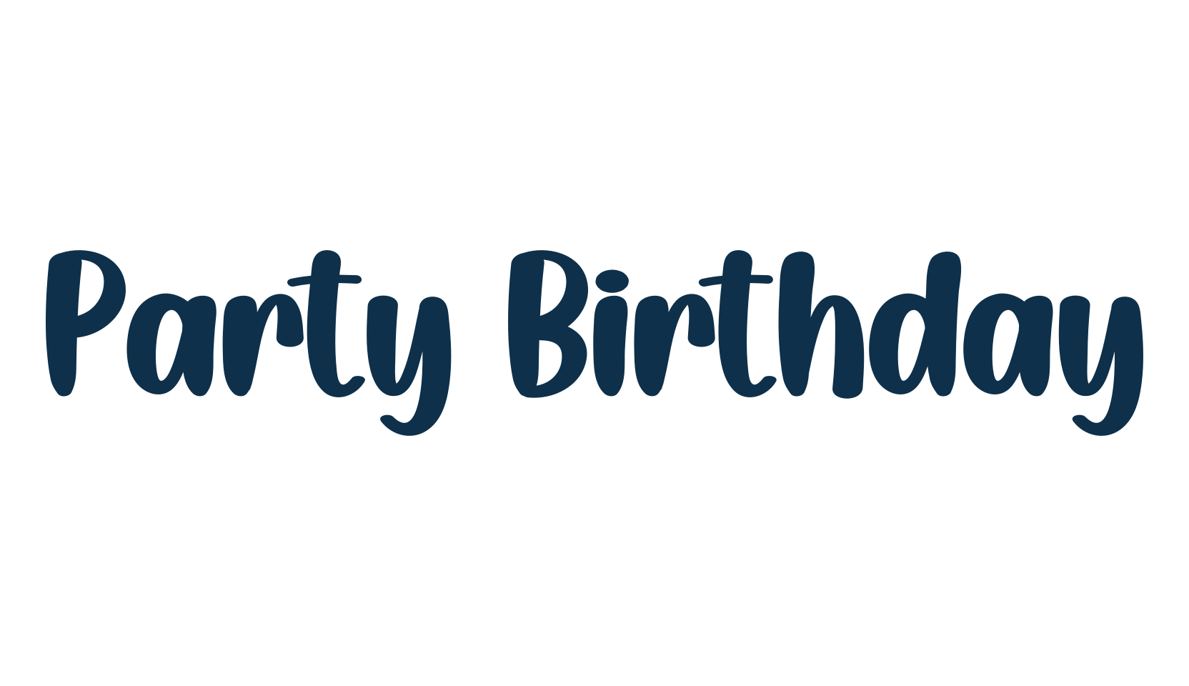 Party Birthday, fancy various decorative script calligraphy font preview