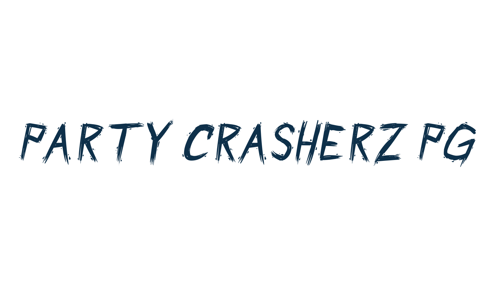 Party Crasherz PG, script trash fancy decorative calligraphy font preview