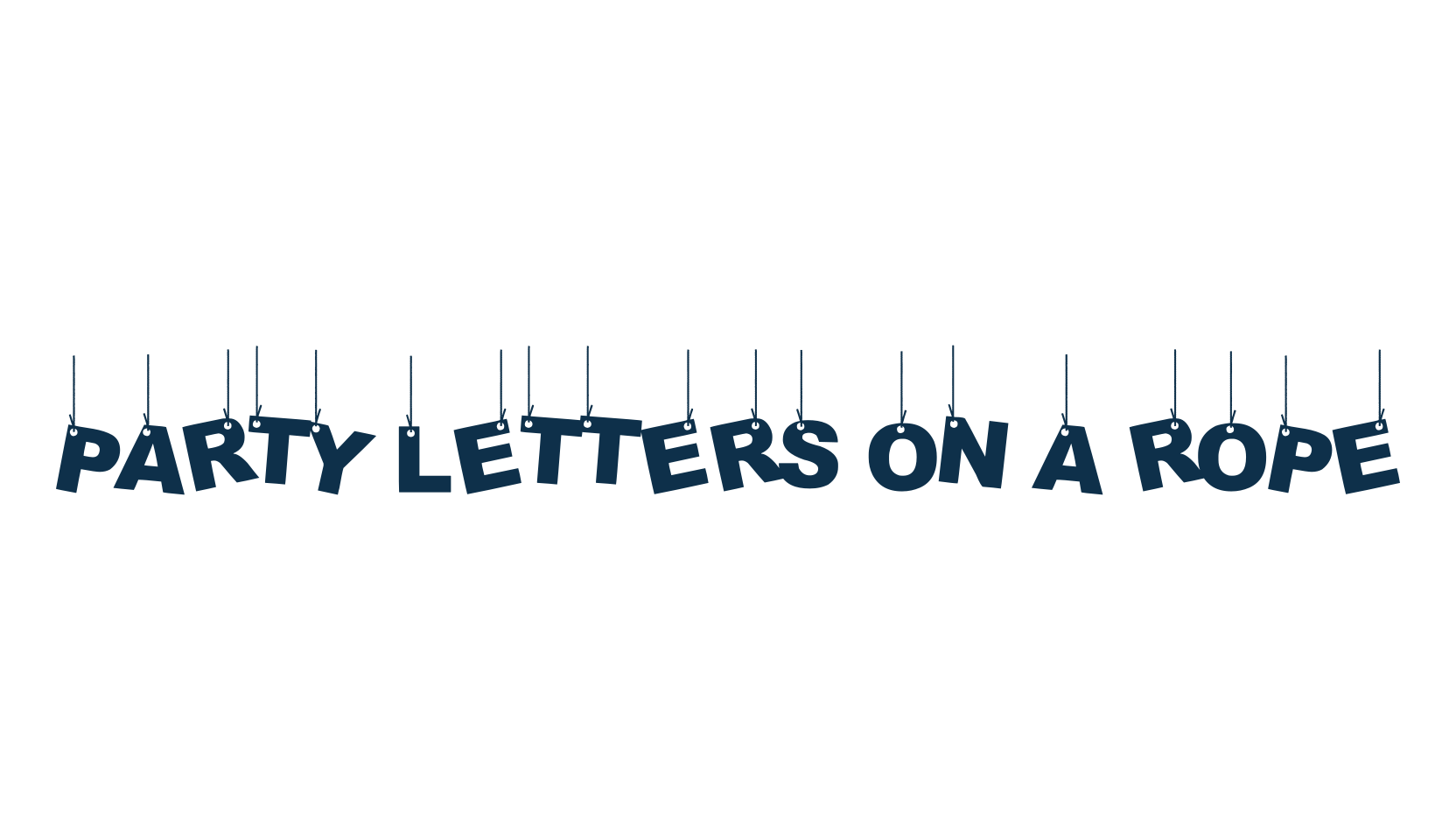 Party Letters On A Rope, fancy decorative font preview