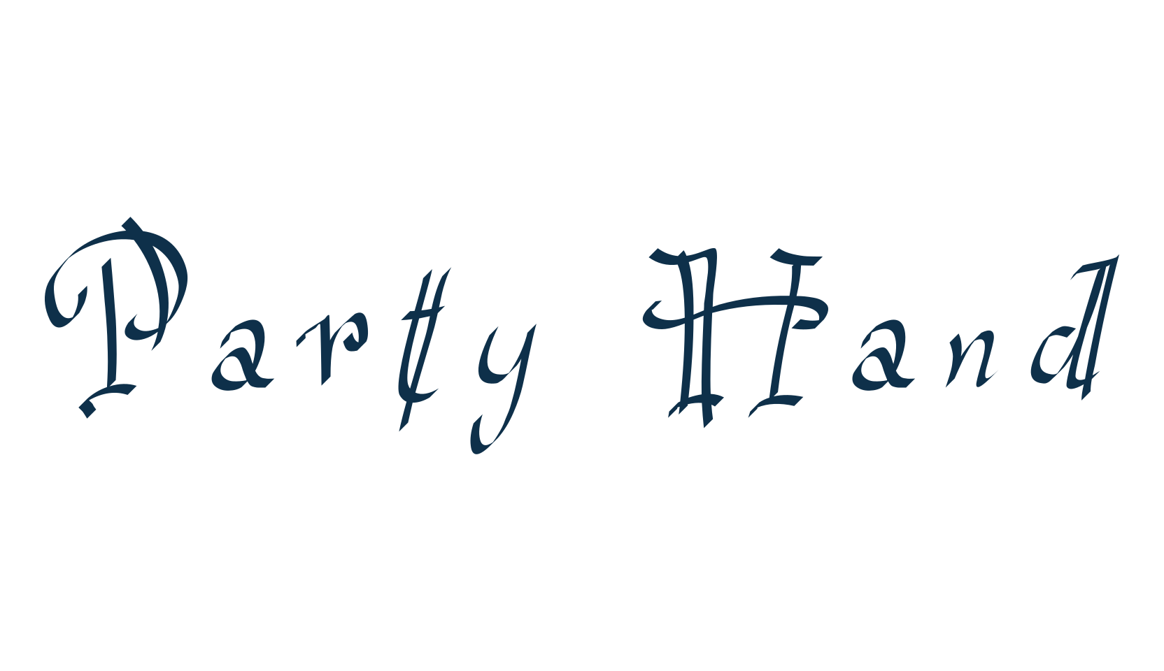 Party Hand, curly font preview