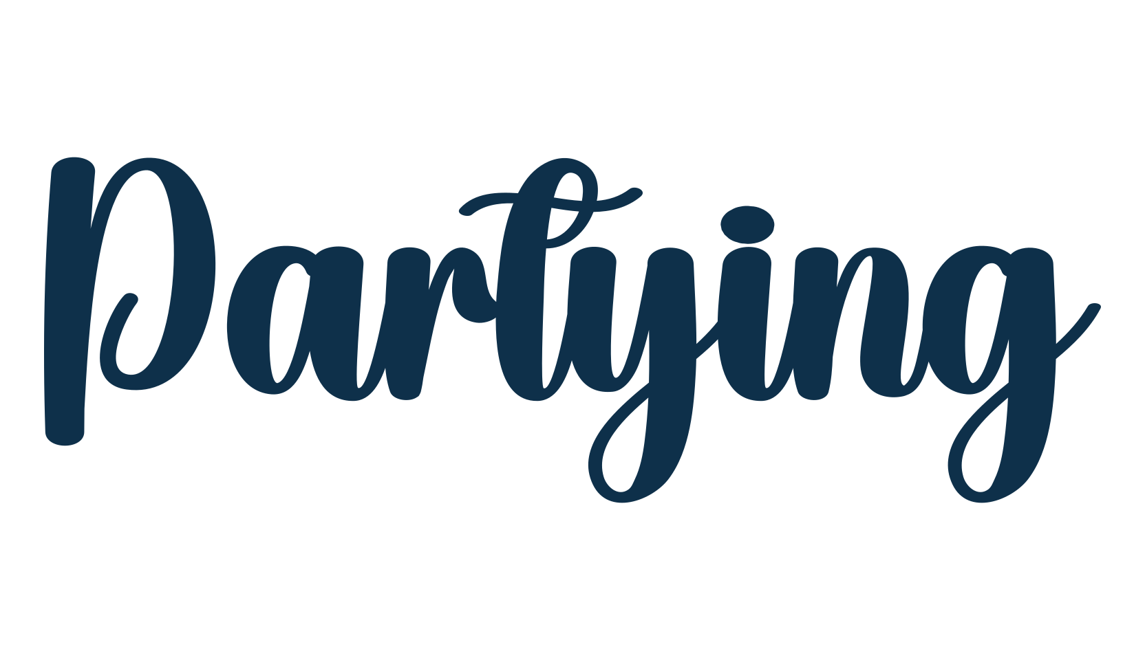Partying, various font preview