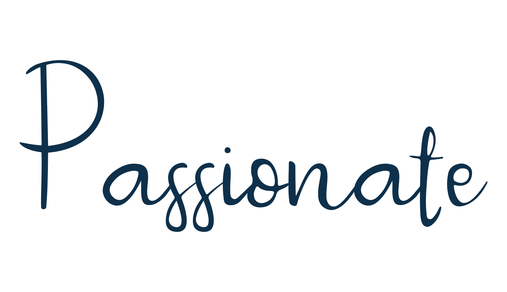 Passionate, script handwritten fancy decorative calligraphy font preview