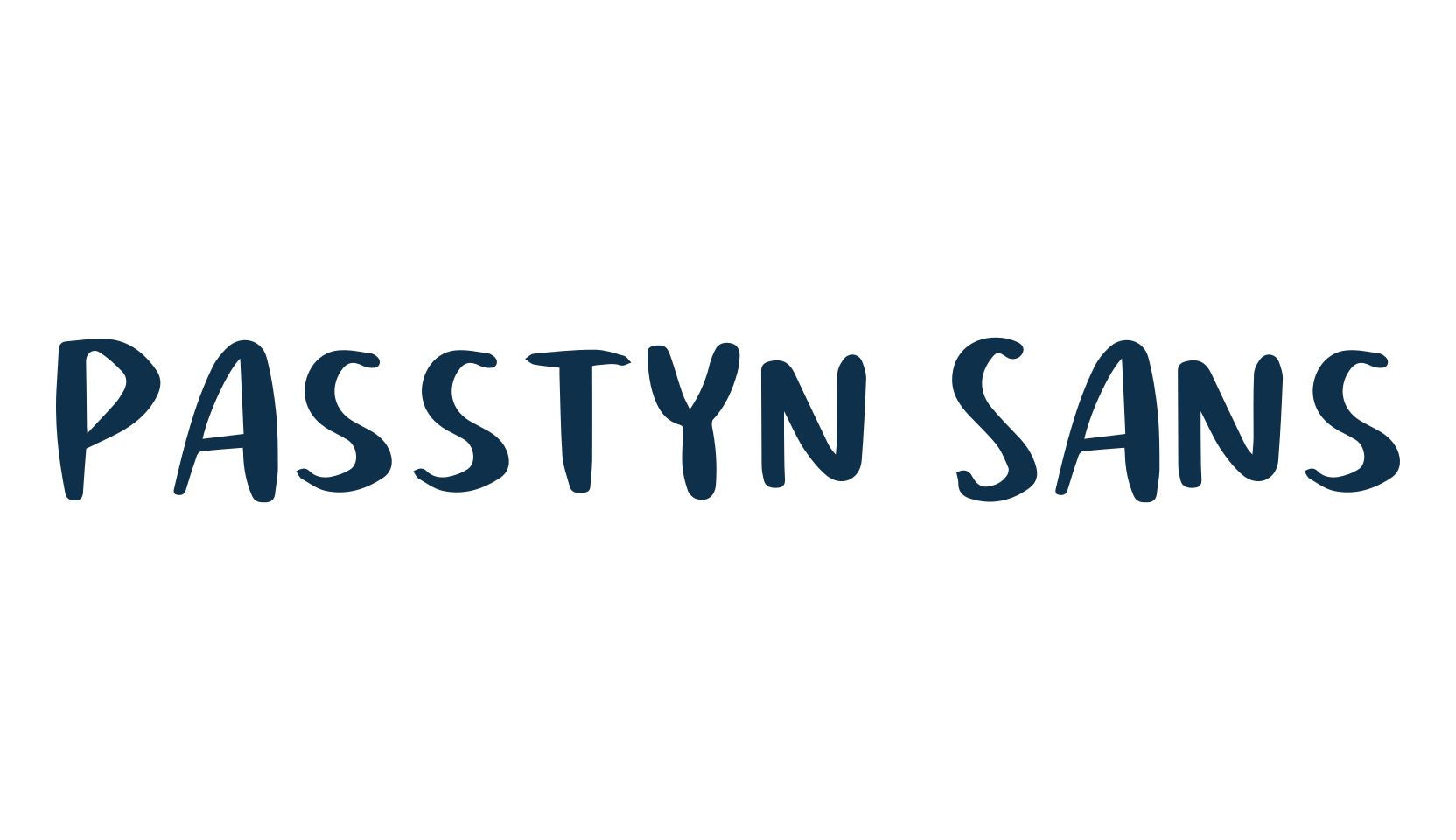 Passtyn Sans, handwriting font preview