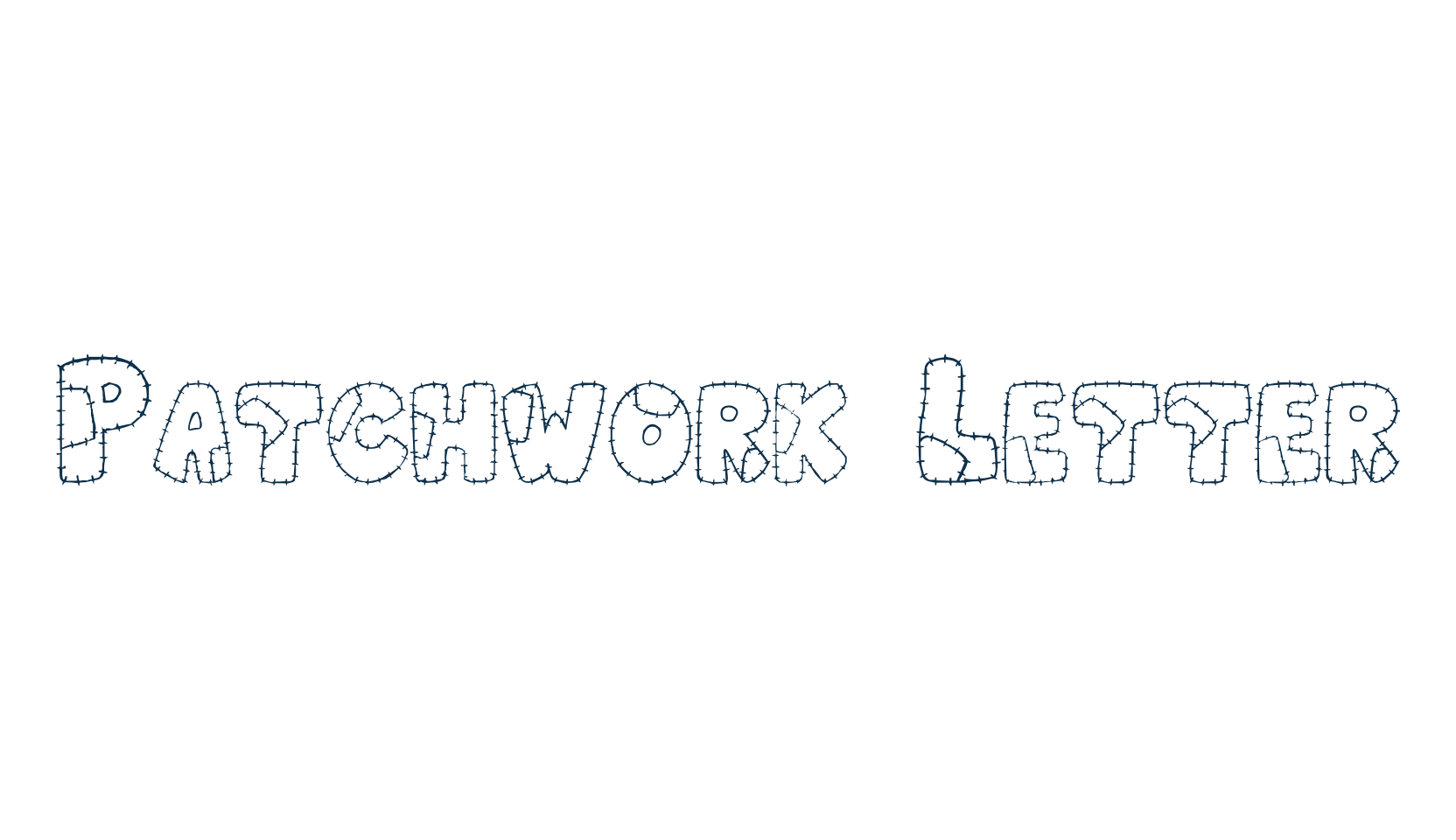 Patchwork Letter, decorative font preview