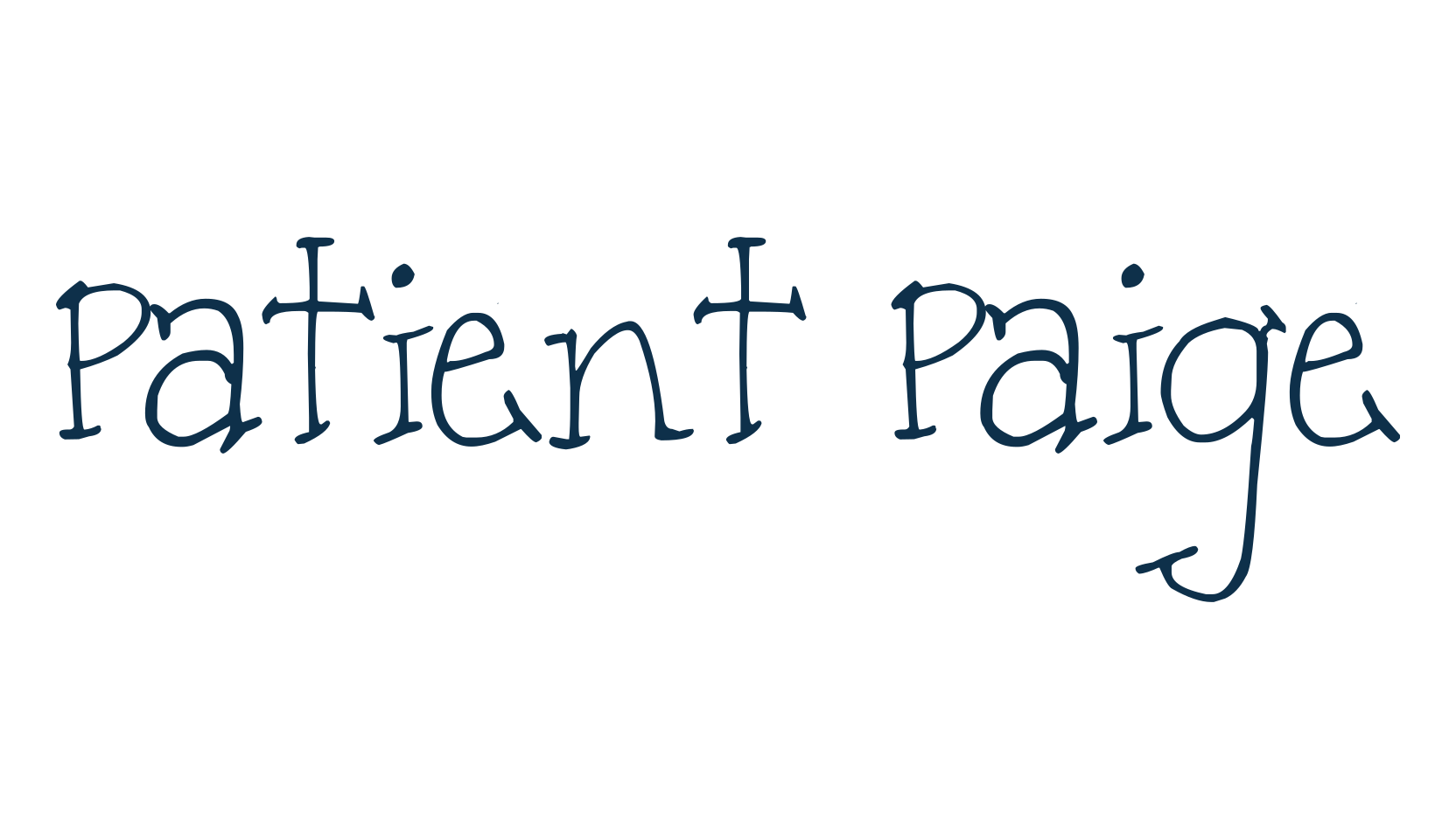 Patient Paige, handwriting font preview