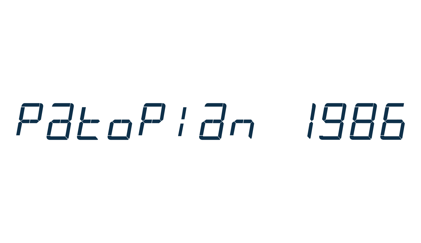 Patopian 1986, techno lcd sci-fi font preview