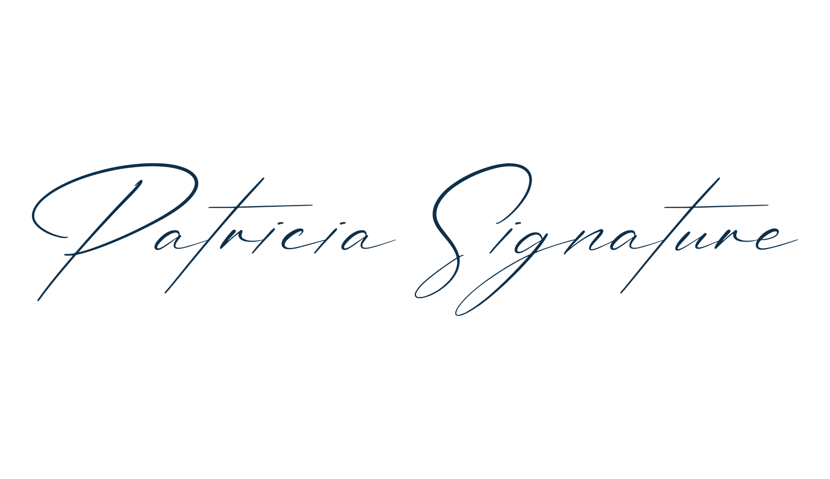 Patricia Signature, script handwritten fancy decorative calligraphy font preview