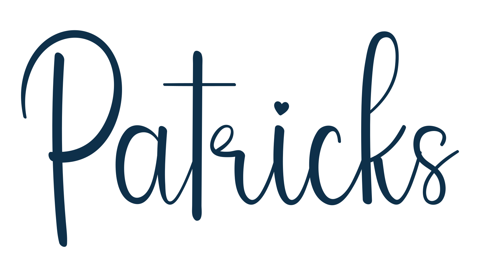 Patricks, script handwritten fancy decorative calligraphy font preview